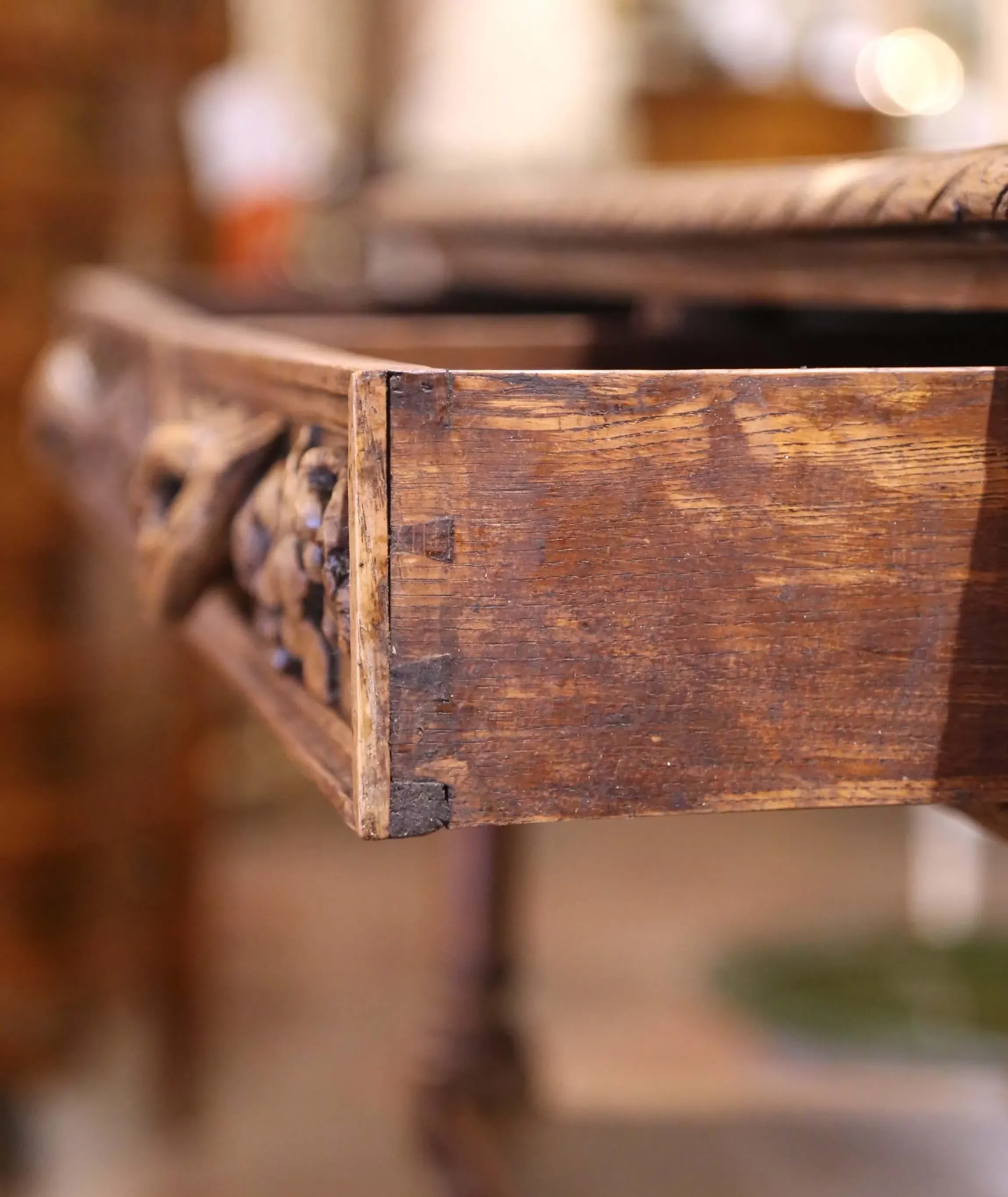 19th Century French Henri II Carved Oak Console Table Server
