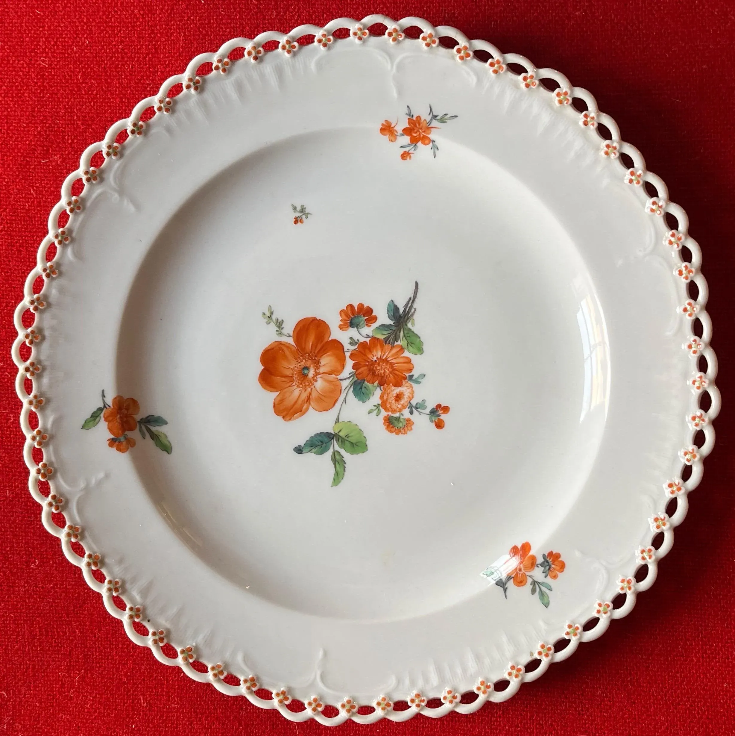 Antique 19th Century Kpm Berlin Porcelain Plate With Hand Painted