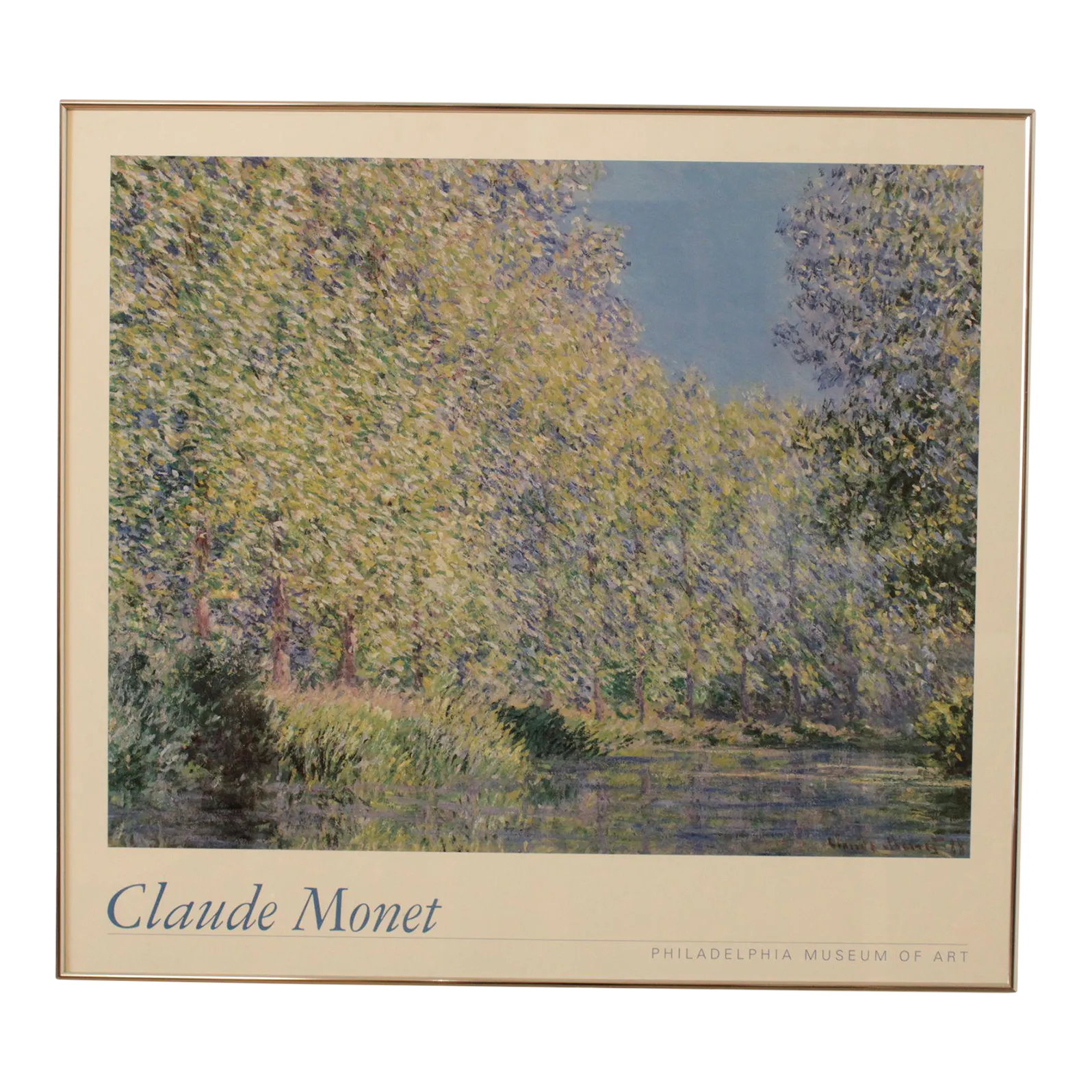 Claude Monet Museum Art Print, \'Bend in the Epte River near Giverny\'Bentwood Dining Room Chairs from Thonet, 1890s, Set of 4