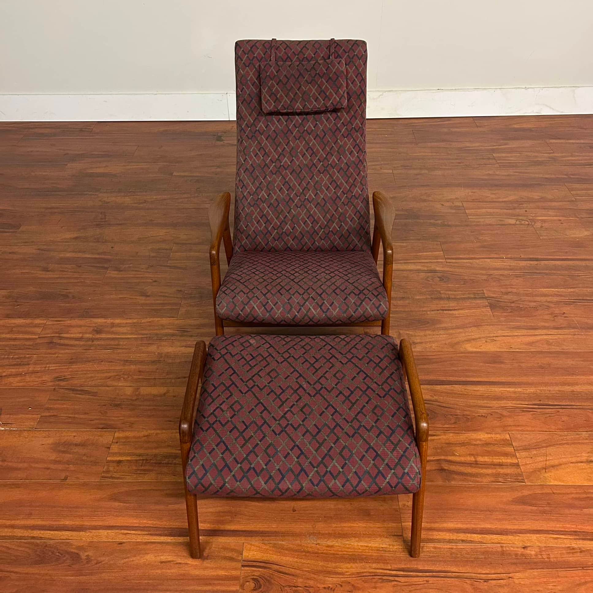 Yngve Ekstrom Teak 'Mingo' Lounge Chair & Ottoman | Chairish