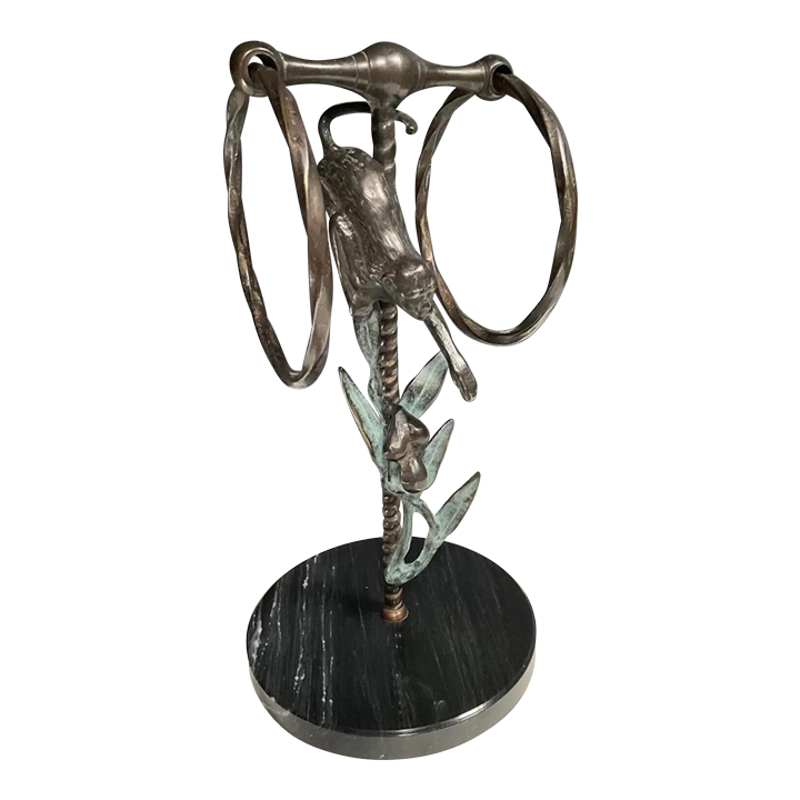 Vintage Countertop 2 Ring Monkey Towel Holder Chairish