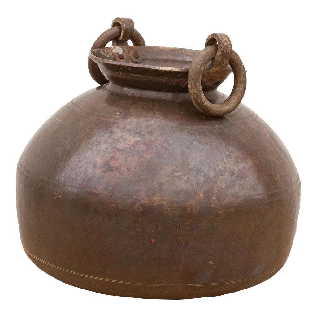 Aged Bronze Color Indian Water Container | Chairish