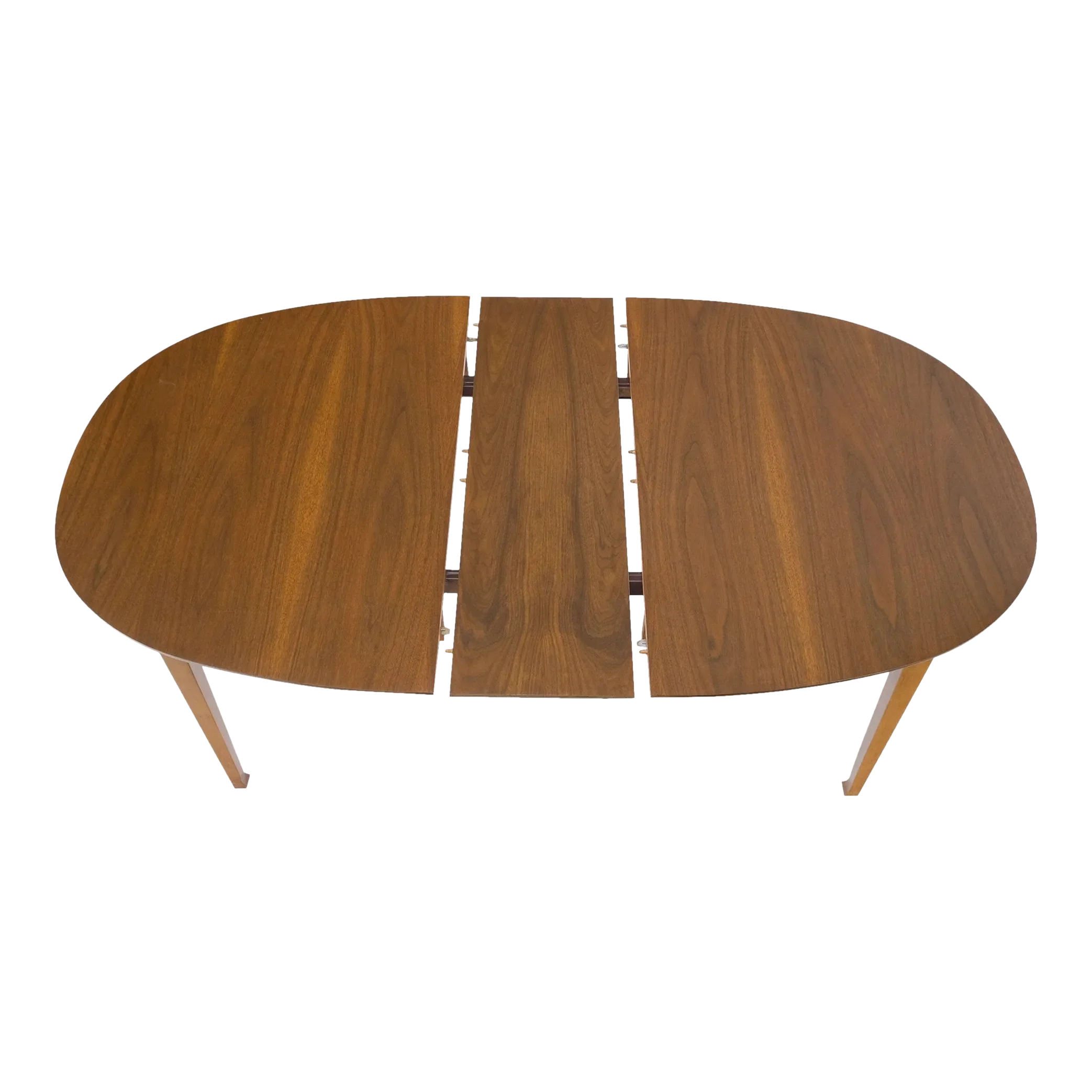 Oval Walnut Square Tapered Legs Mid Century Modern Dining Conference