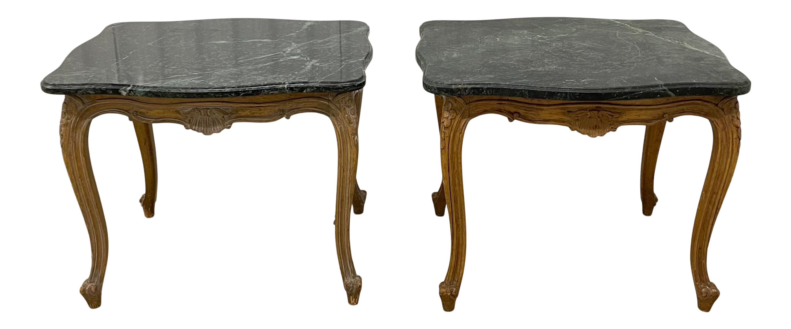 French Provincial Marble Top Side Tables a Pair Chairish