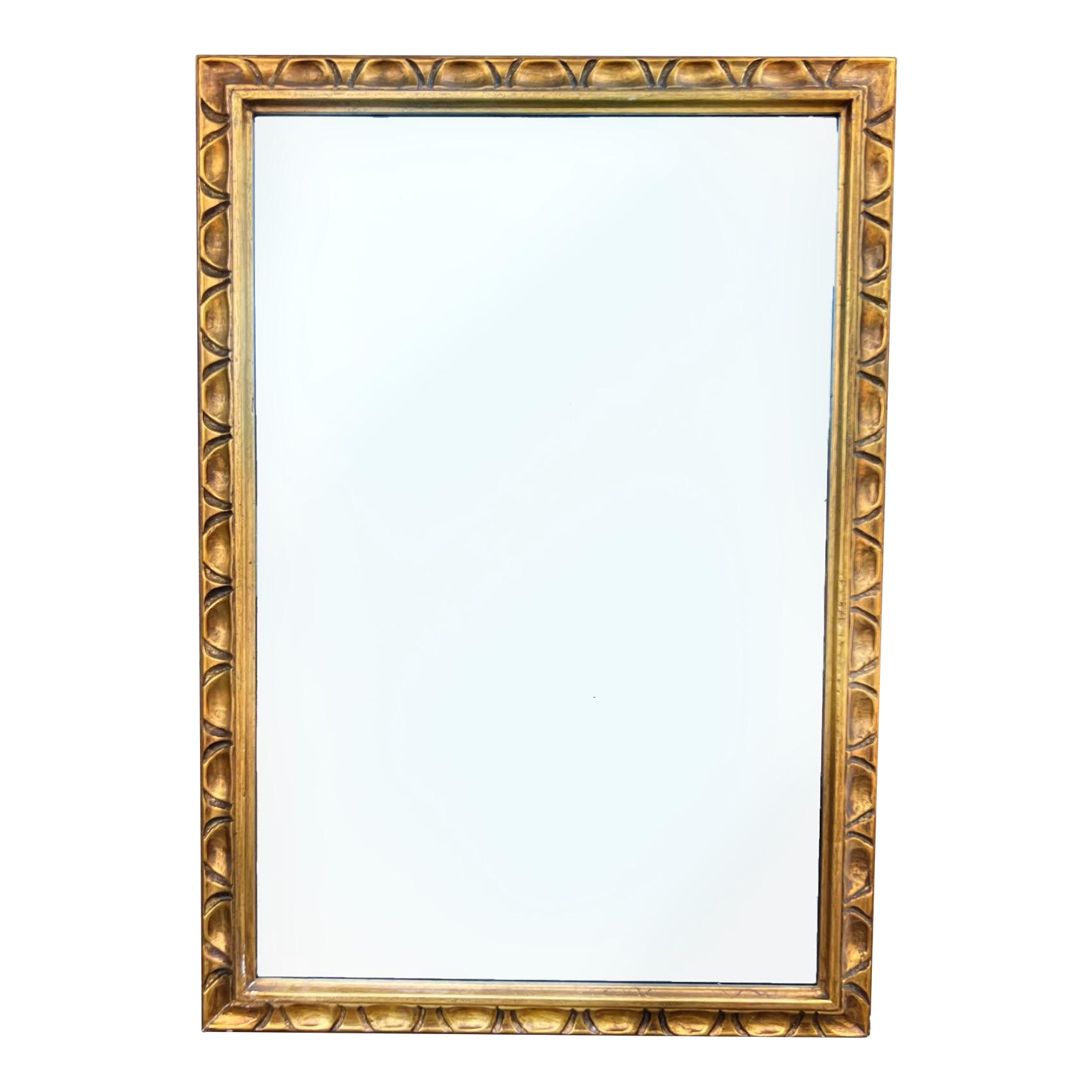 20th Century Vintage Traditional Carved Scalloped Gilt Rectangular Wall