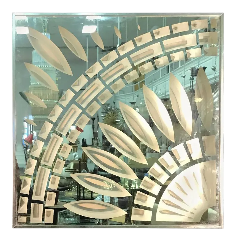 Greg Copeland Chrome & Glass Wall Mirror Chairish