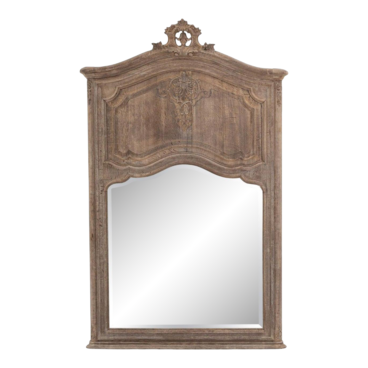 19th Century Belgian Oak Trumeau Mirror Chairish