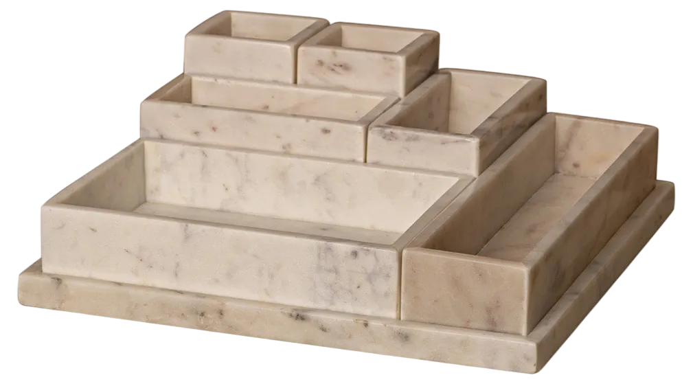 Civil Regime Navy Letterman Jacket Concrete Rose 2XL NWTLe Carré White Marble Organizer by Simone & Marcel