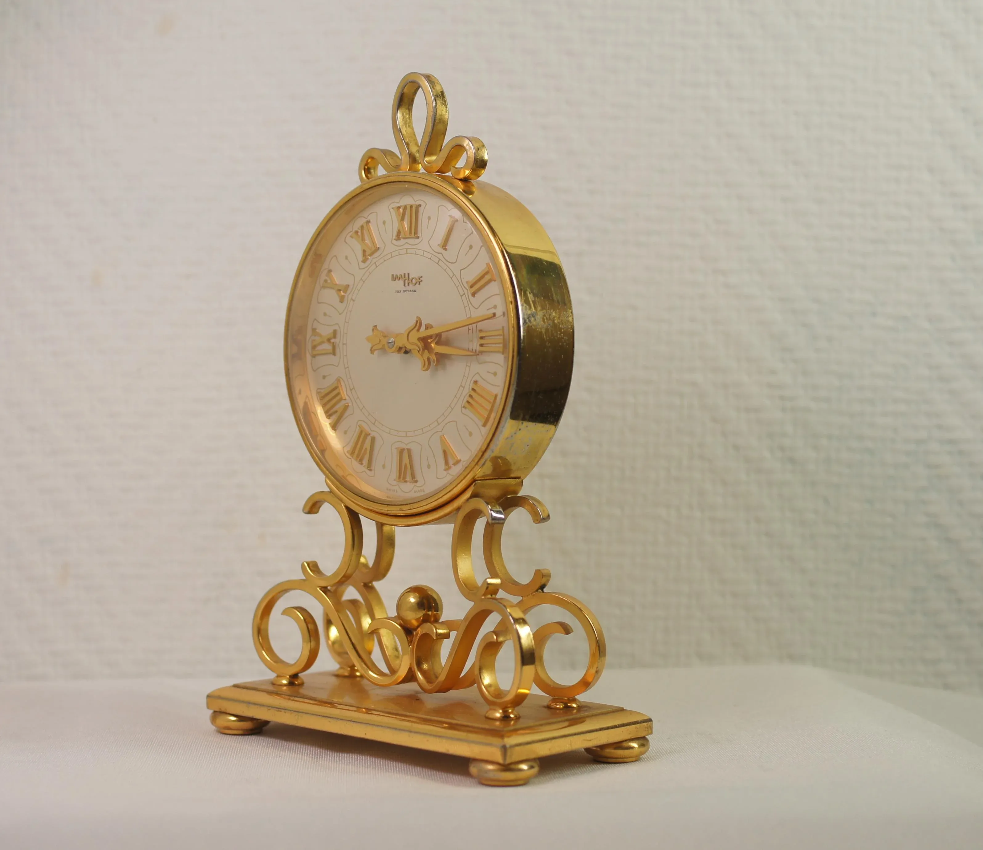 Swiss Imhof アンティーク機械式置き時計 15jewels 8days Swiss Imhof アンティーク機械式置き時計 15jewels 8daysの通販