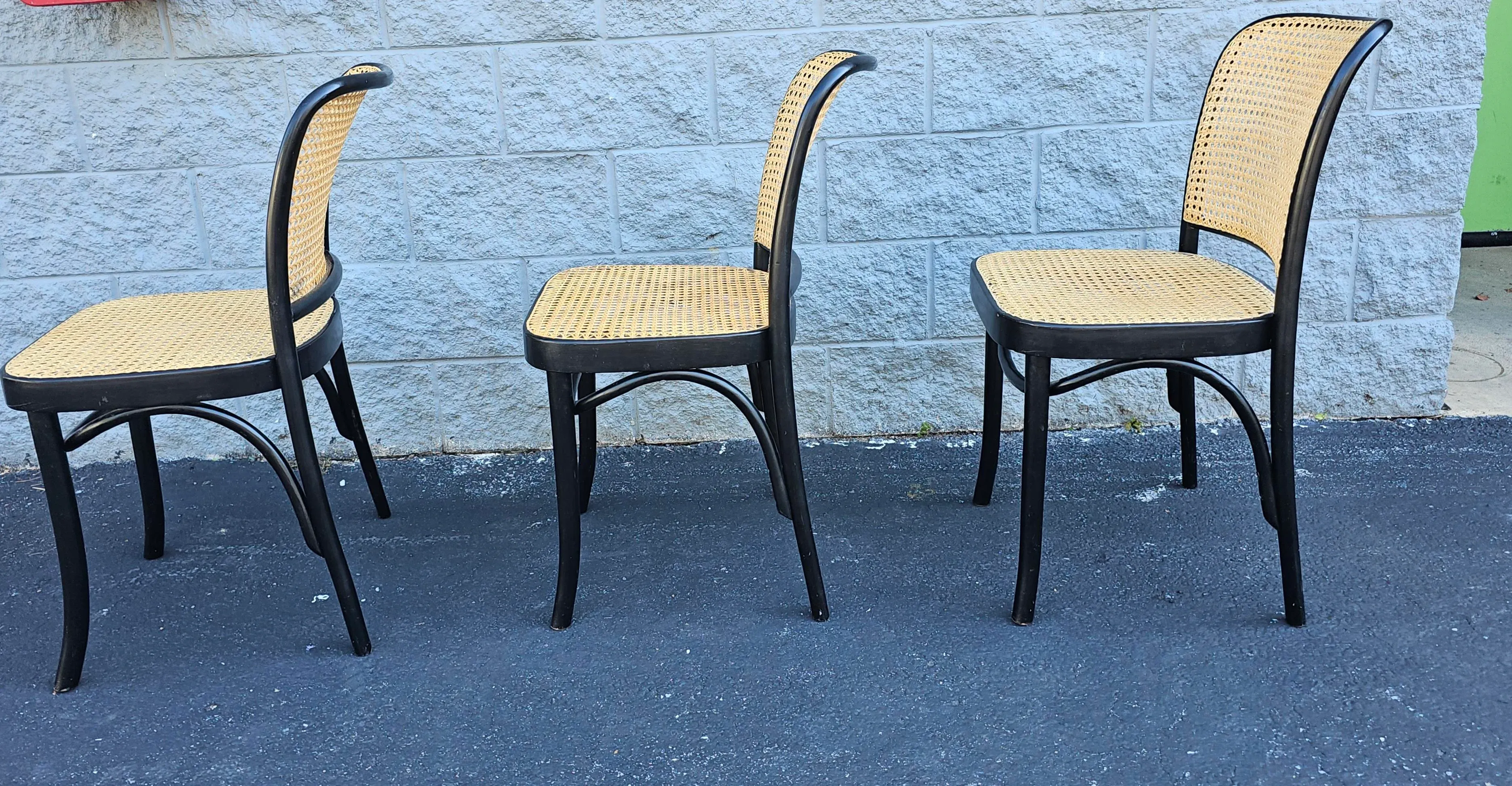 Josef Hoffman for Fmg Poland Ebonized and Caned Side Chair Chairish