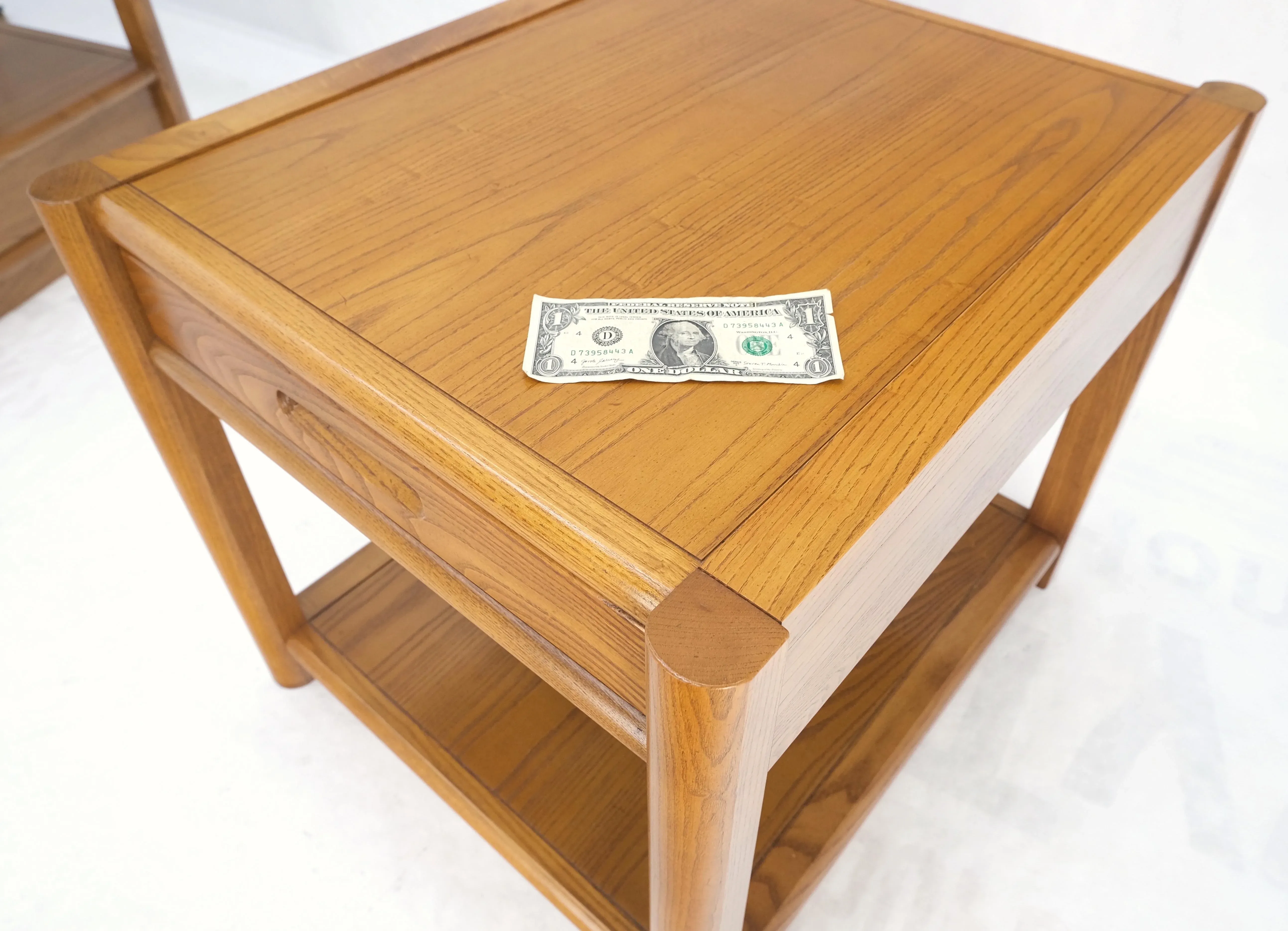 Quality Glass Top One Drawer Side End Tables Nightstands Thomasville - A Pair main image 0