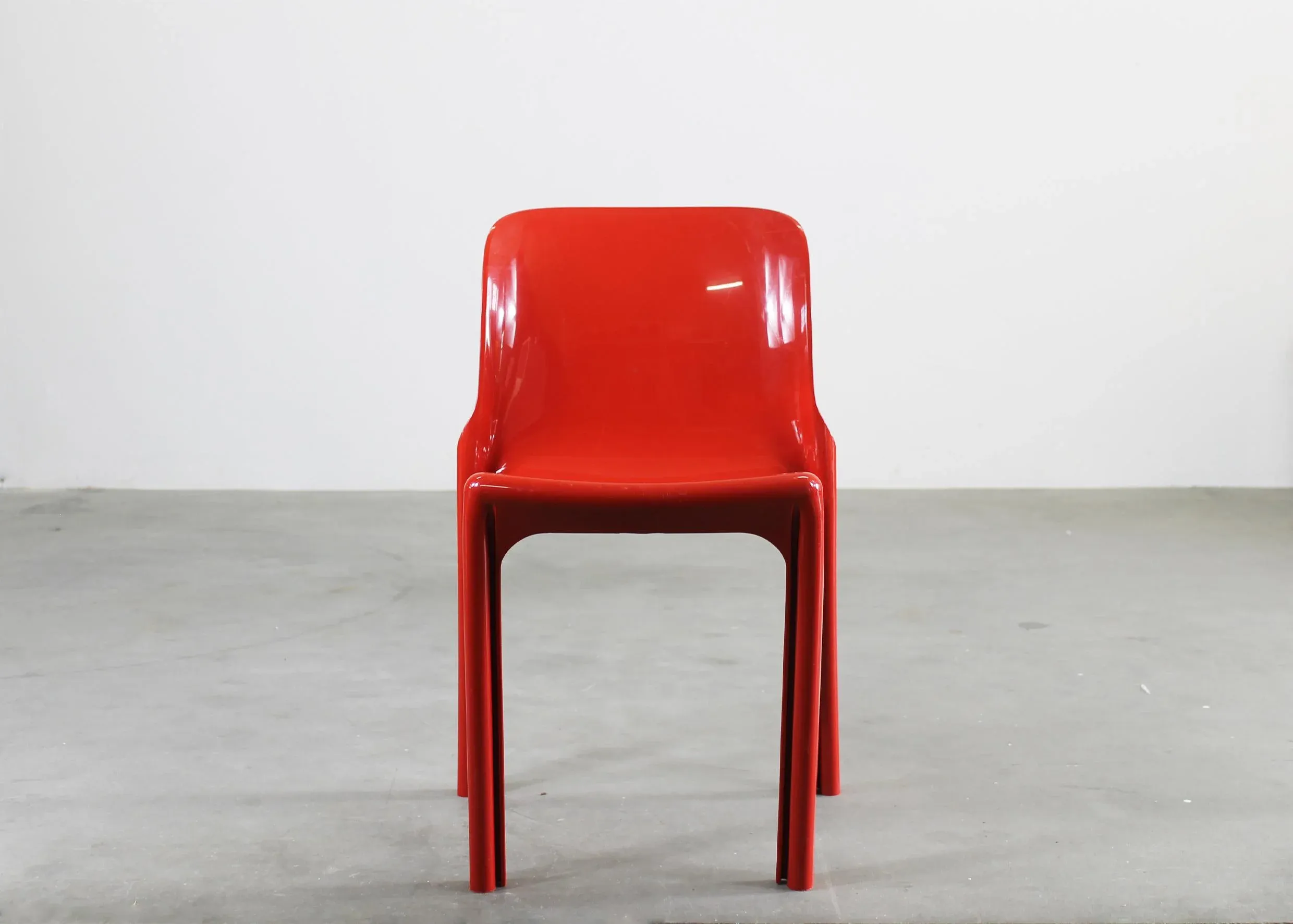 Red Selene Chairs by Vico Magistretti for Heller, 2002s, Set of 9