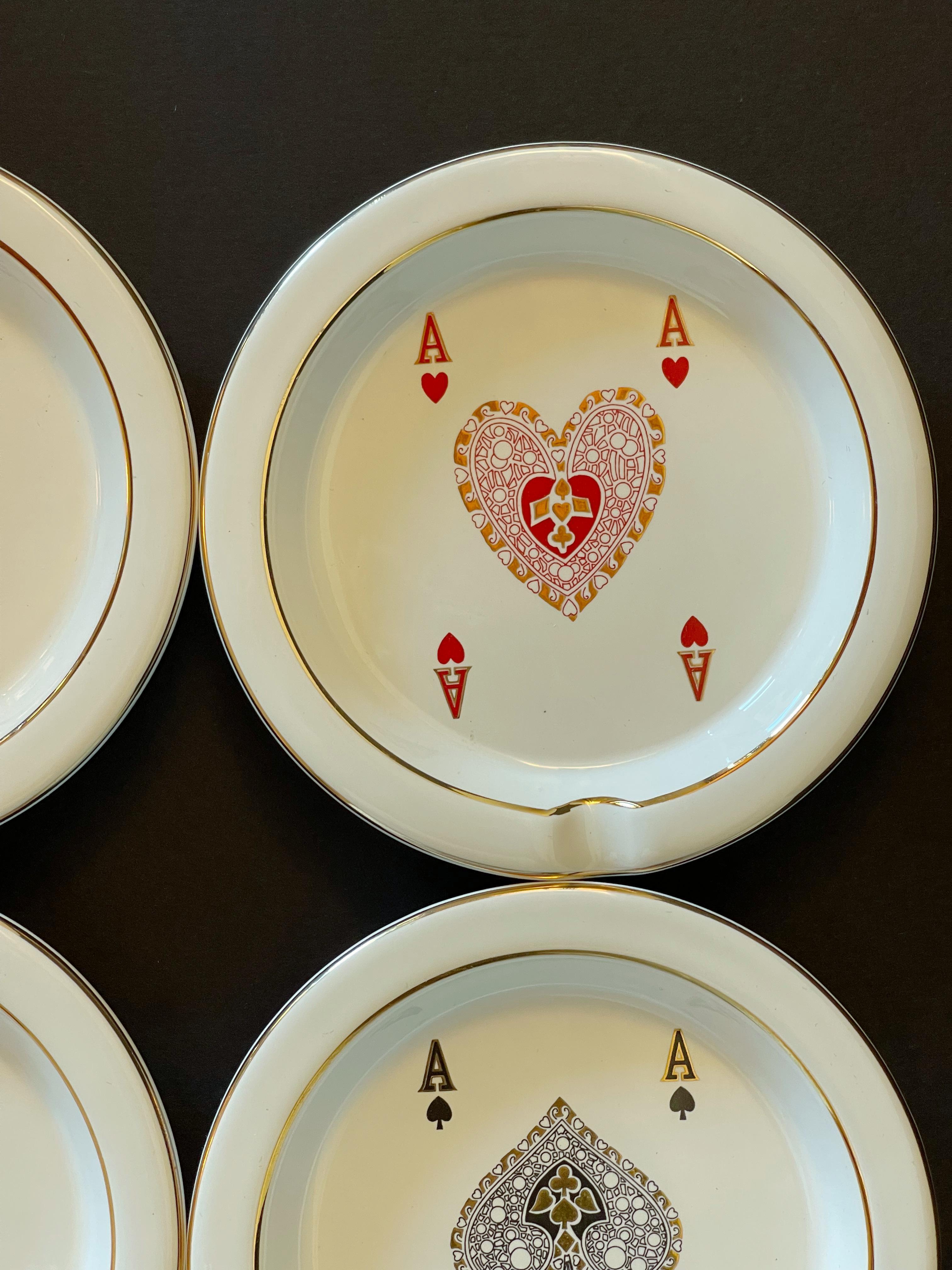 GUCCI Vintage Set of 4 Card Ashtrays | Chairish