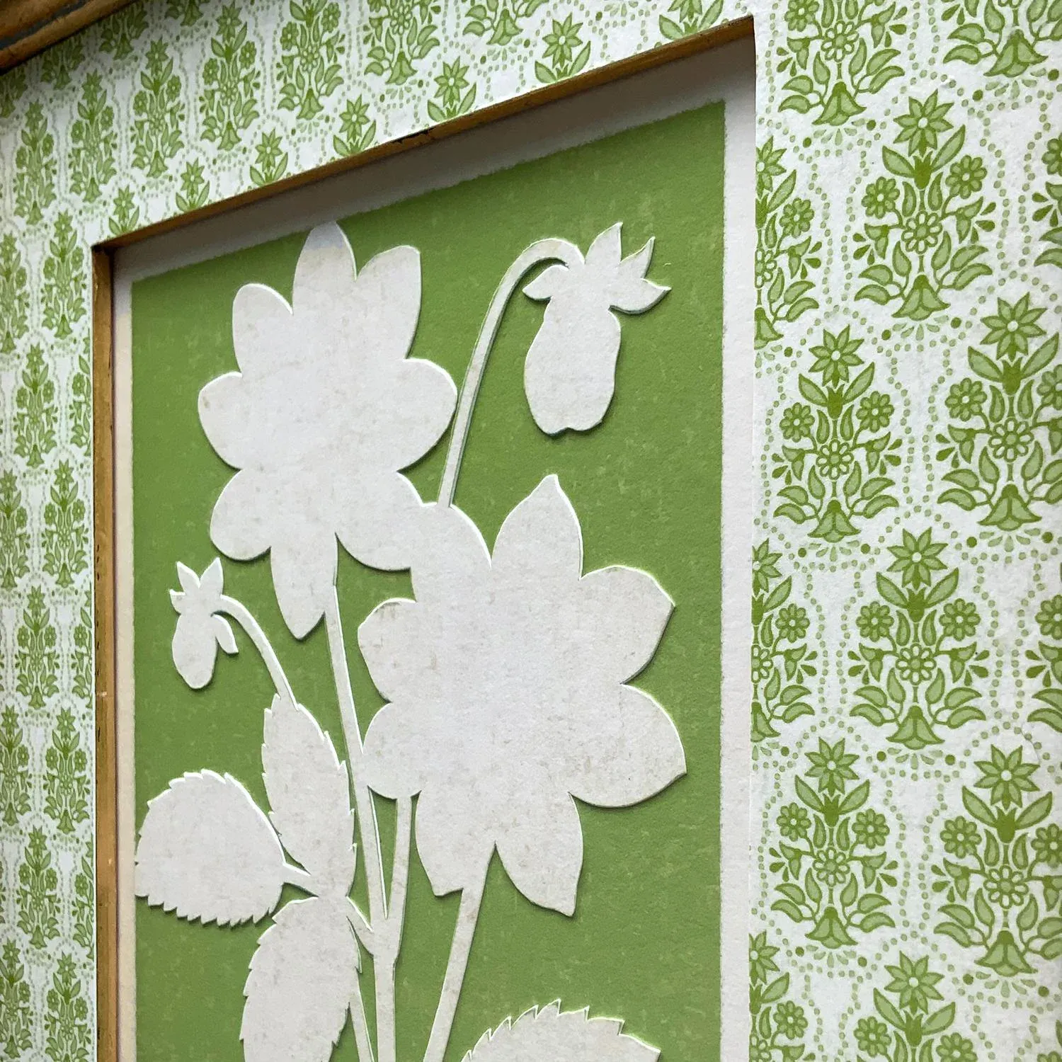 Contemporary Green and White Paper-Cut Botanical in Hand-Made Frame |  Chairish, image size:1500x1500