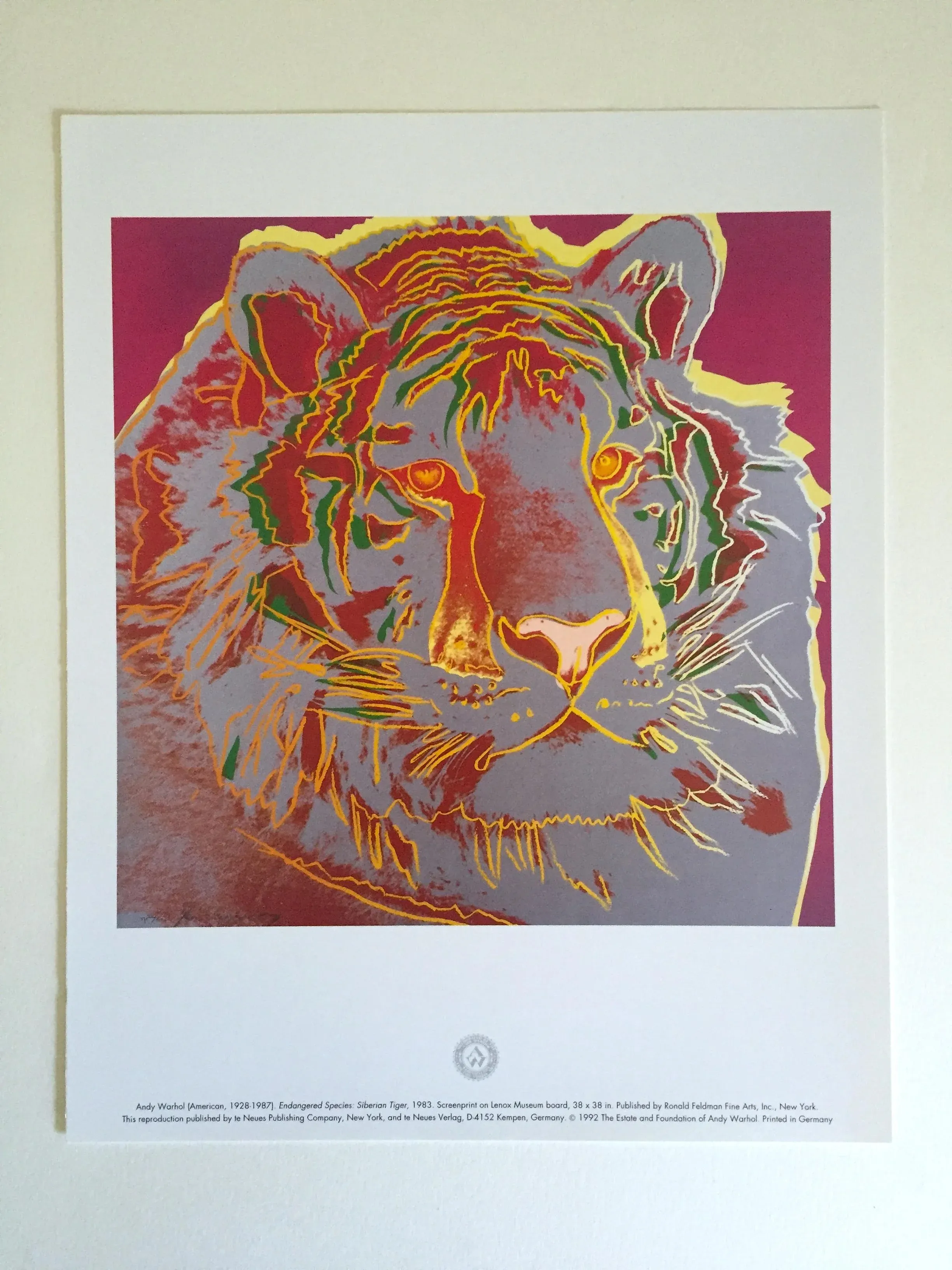 【開店記念セール！】 Andy Warhol Estate Vintage 1992 Endangered Species 画材