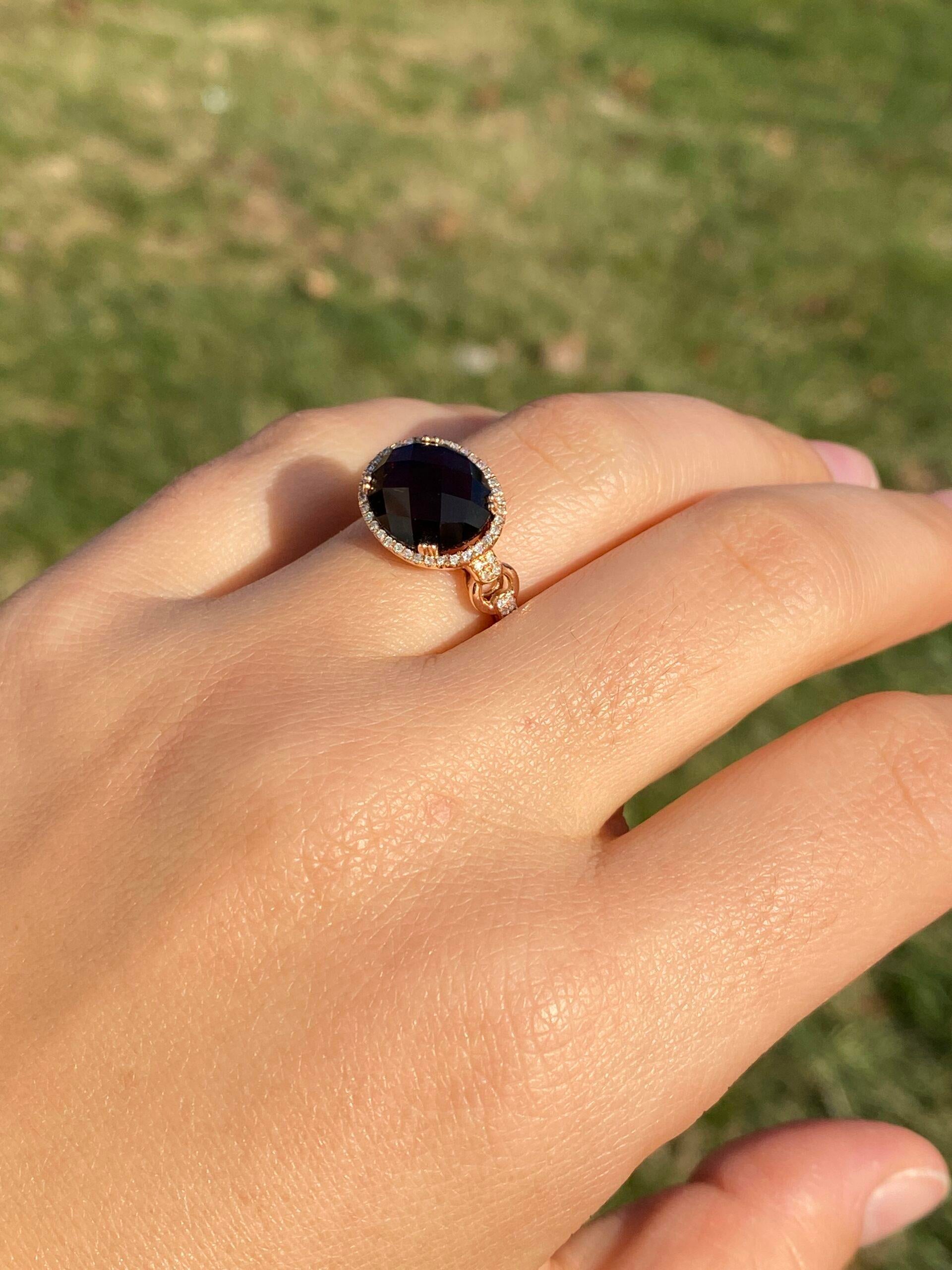 The 84th Avenue: Checkerboard Cut Smokey Quartz and Diamond Halo