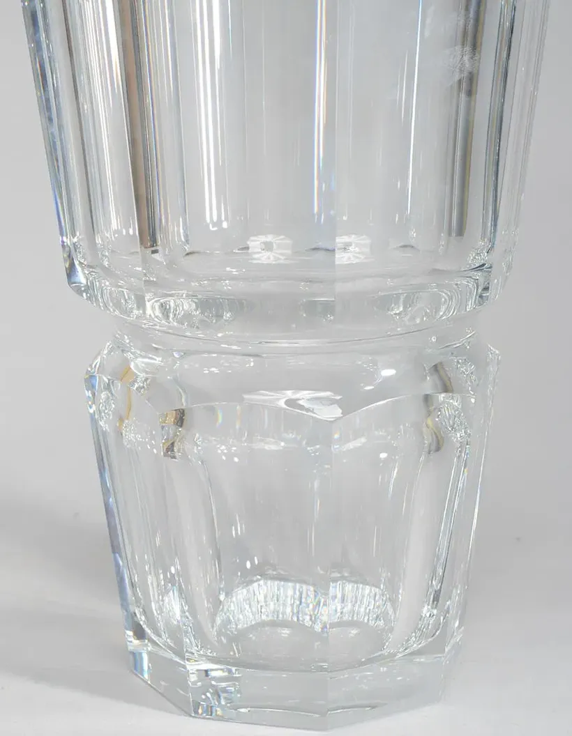Baccarat “Edith” Heavy Cut Crystal Vase – With Original Box | Chairish
