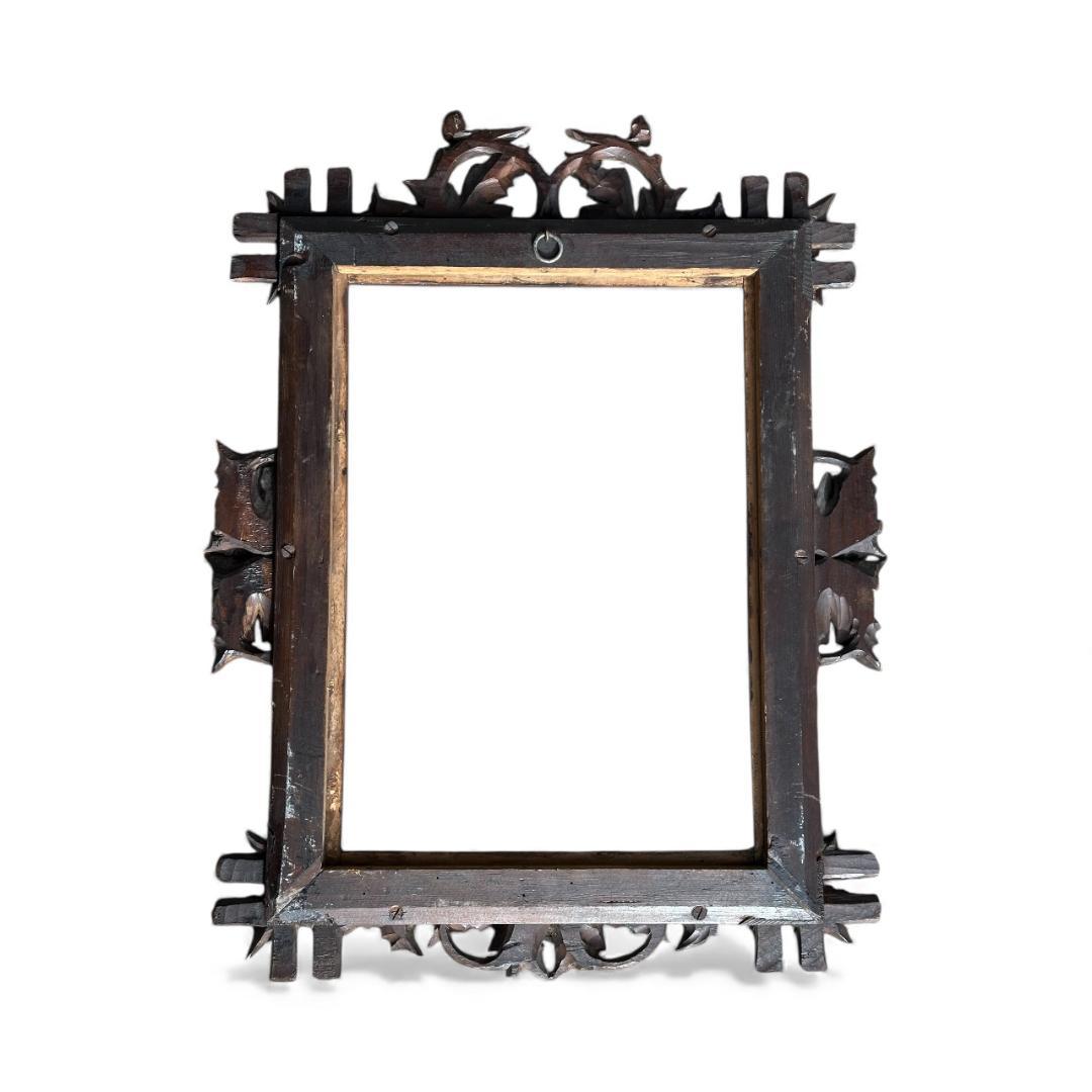 1900s Black Forest Wood Carved Frame