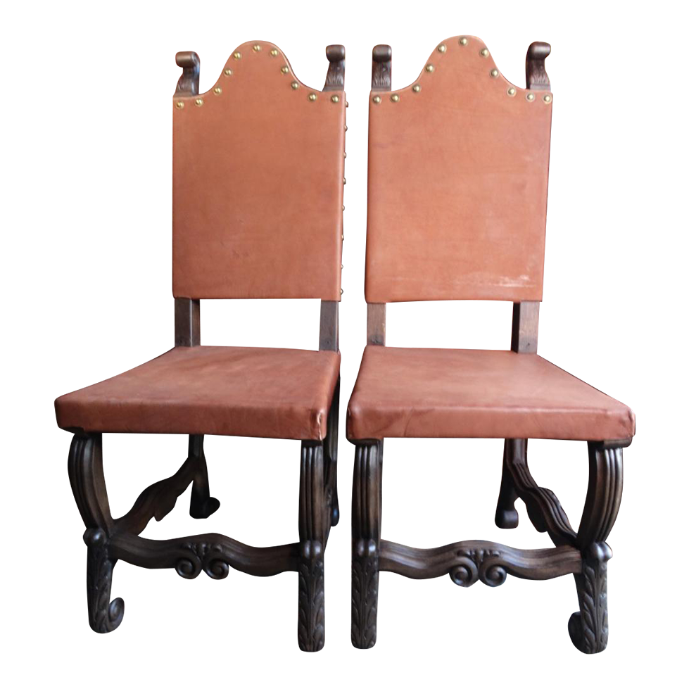 Mexican leather 2024 dining chairs