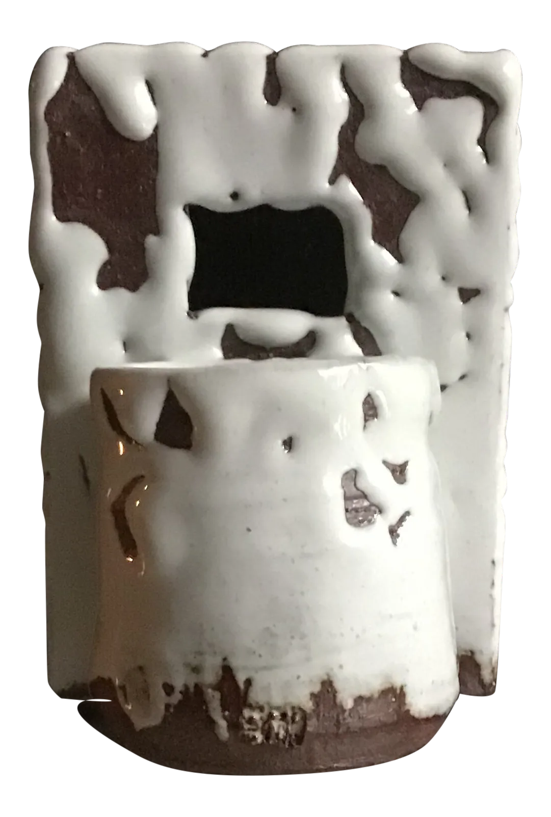 Modern Japanese Hagiware Ceramic Wall Vase Chairish