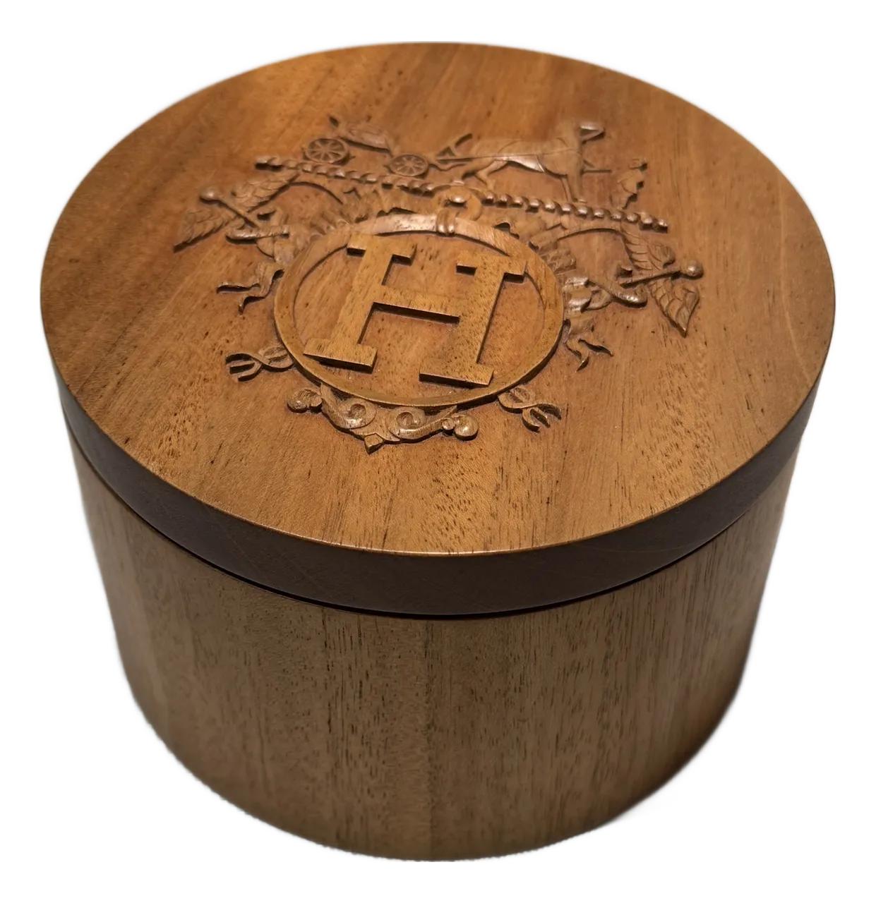 その他 HERMES Hermes Ex-Libris Twilly Box Boite Ronde Mahogany Wood | Chairish