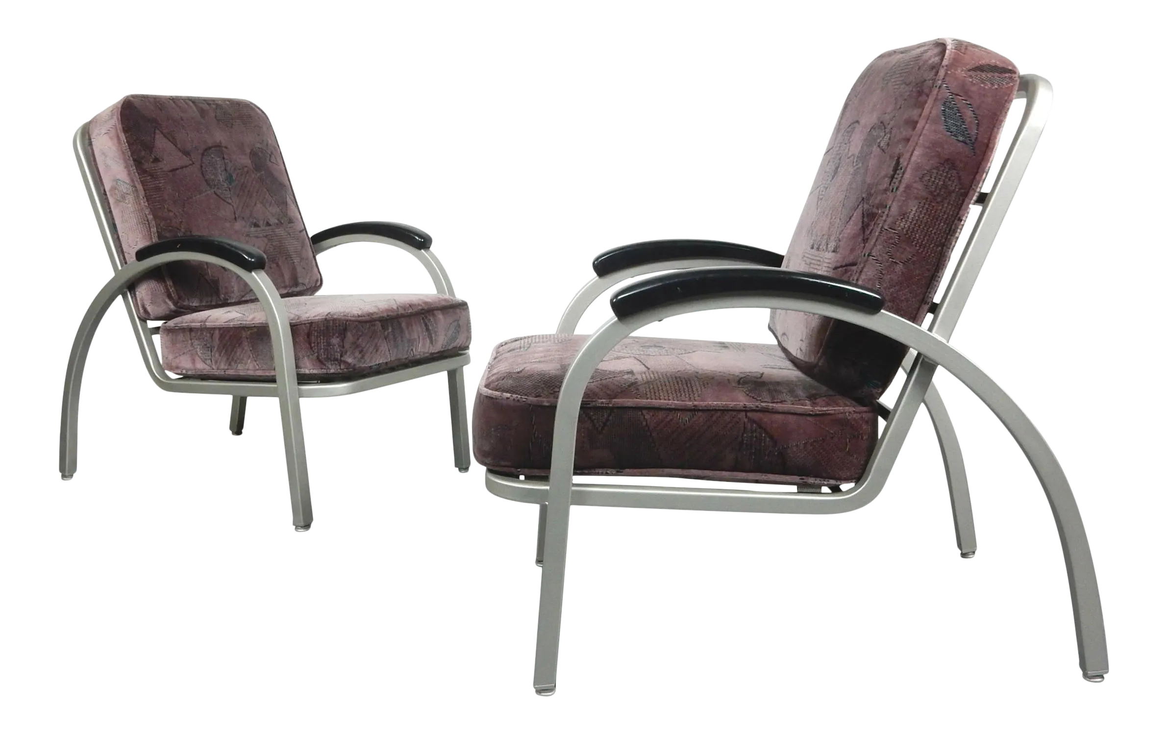 Art Deco Bauhaus Lounge Chairs Designed by Norman Bel Geddes A Pair