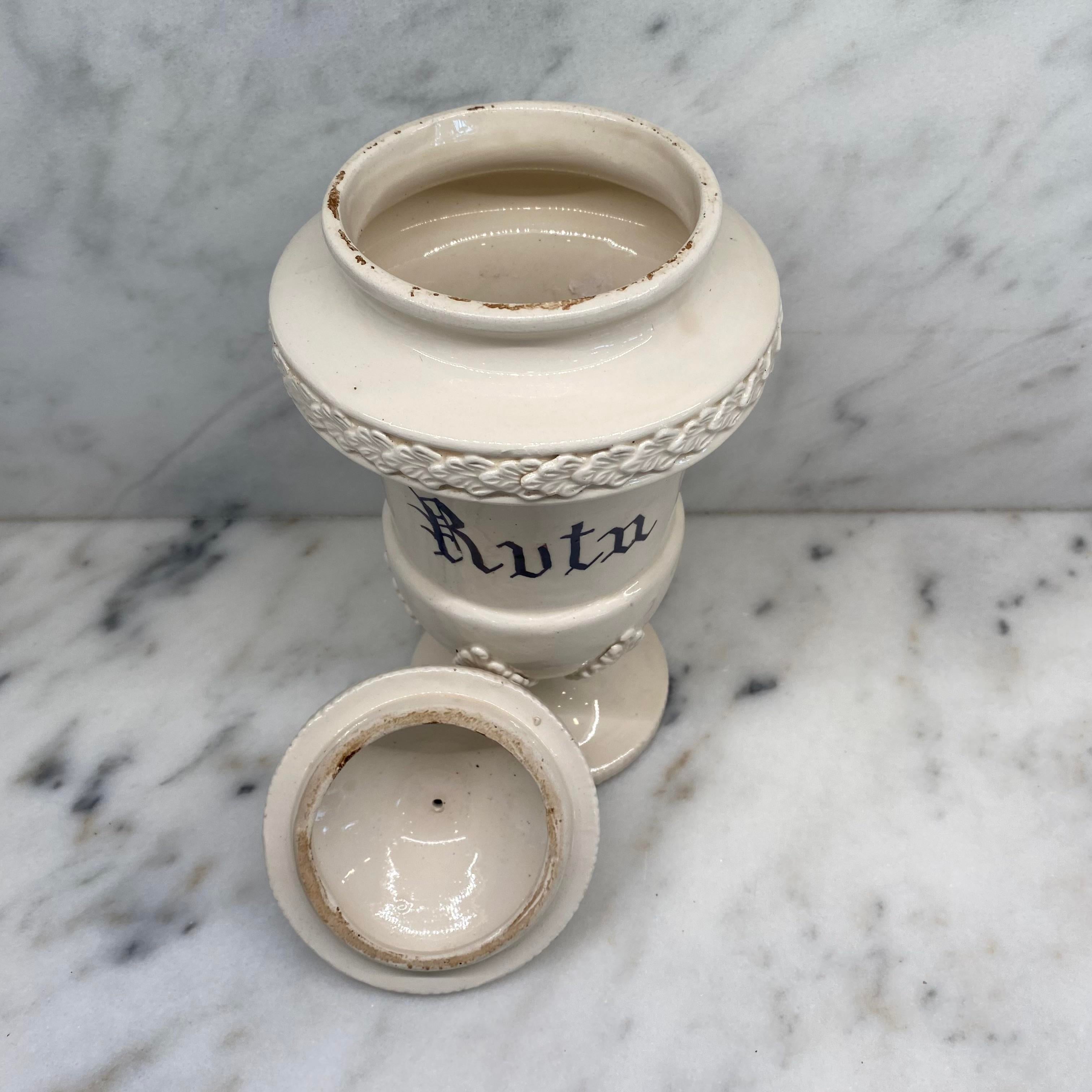 Antique Italian Apothecary Jar Venetian Porcelain Urn Large \