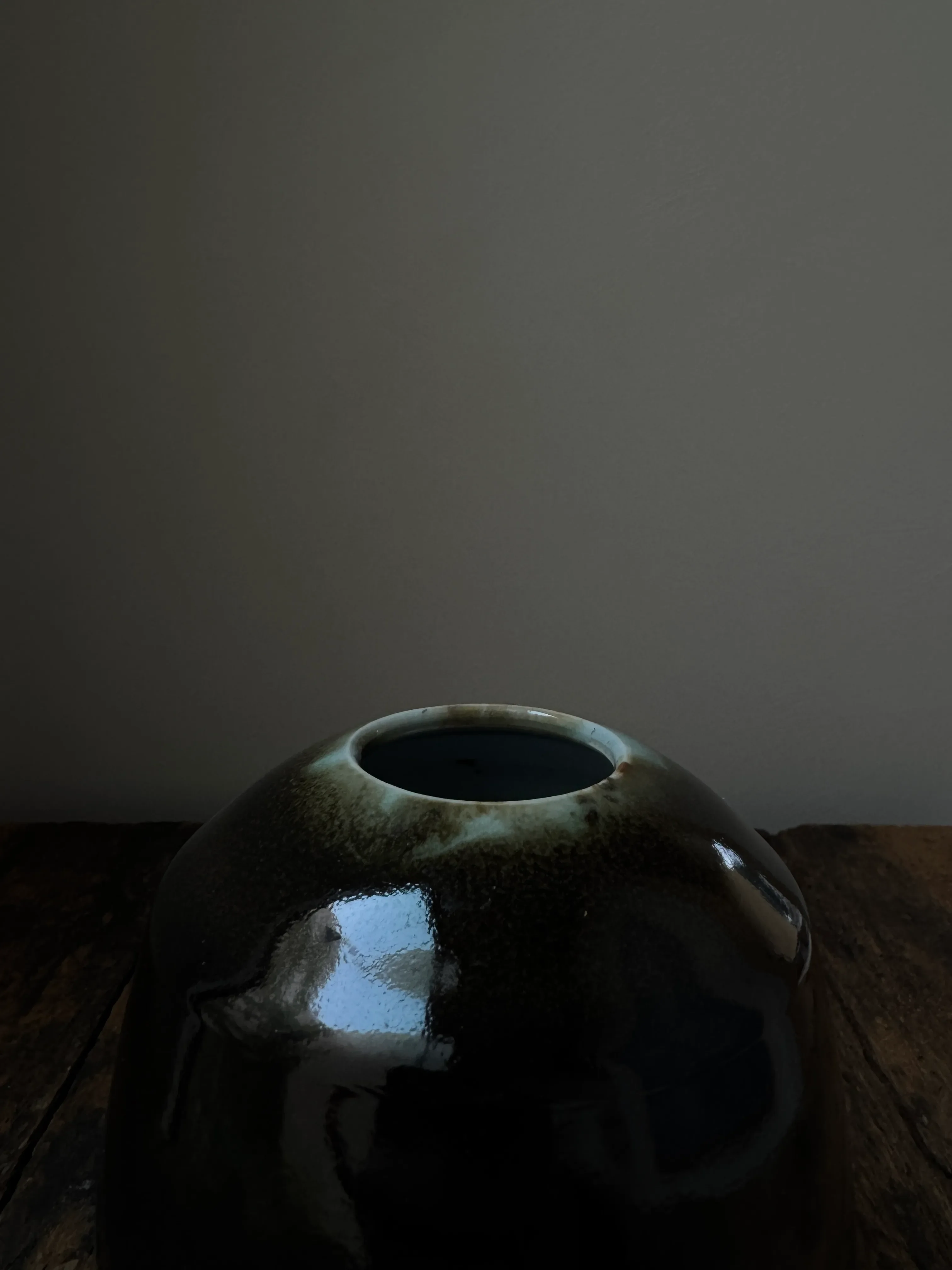 Ceramic Black and Light Blue Porcelain Vase