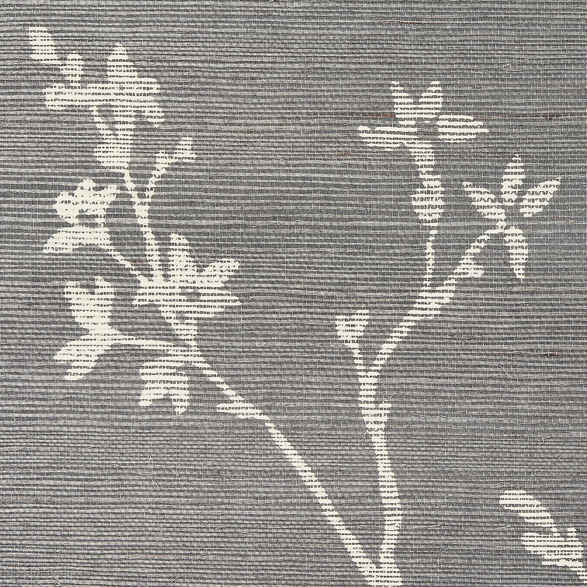 SAMPLE - Schumacher Twiggy Sisal Wallpaper In Charcoal