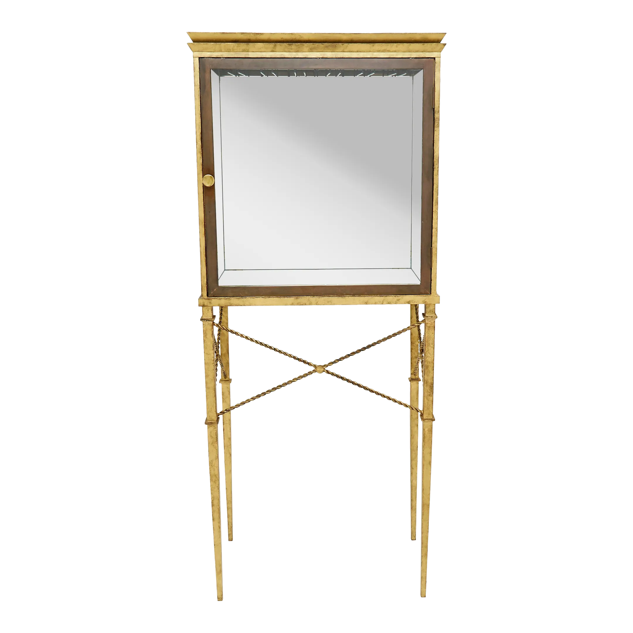 French Gilded Iron Mirrored and Brass Bar Vitrine 1920s Chairish