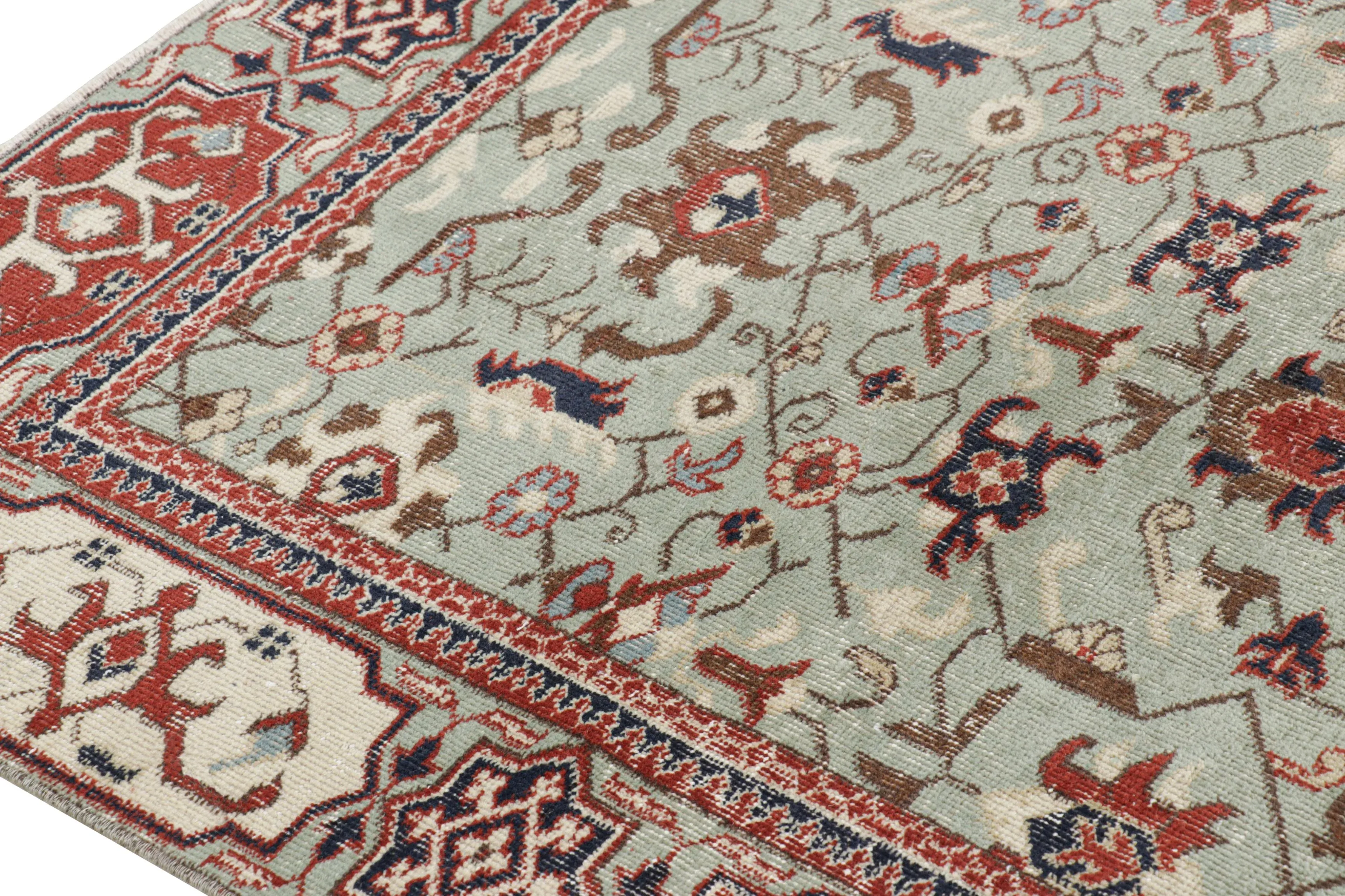 Vintage Turkish Rug in Blue With Colorful Geometric Patterns, From Rug & Kilim