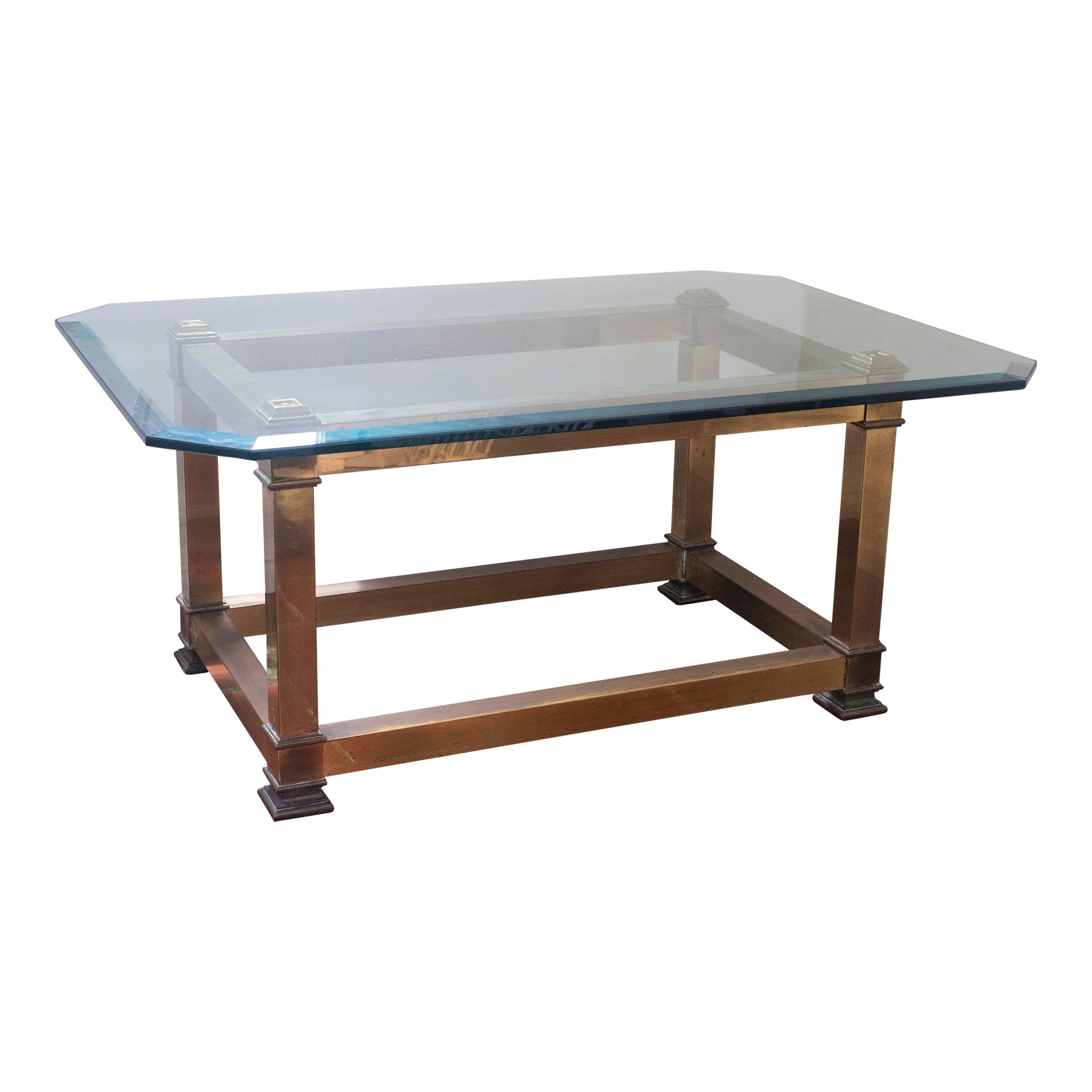 Mastercraft Glass and Brass Coffee Table Chairish