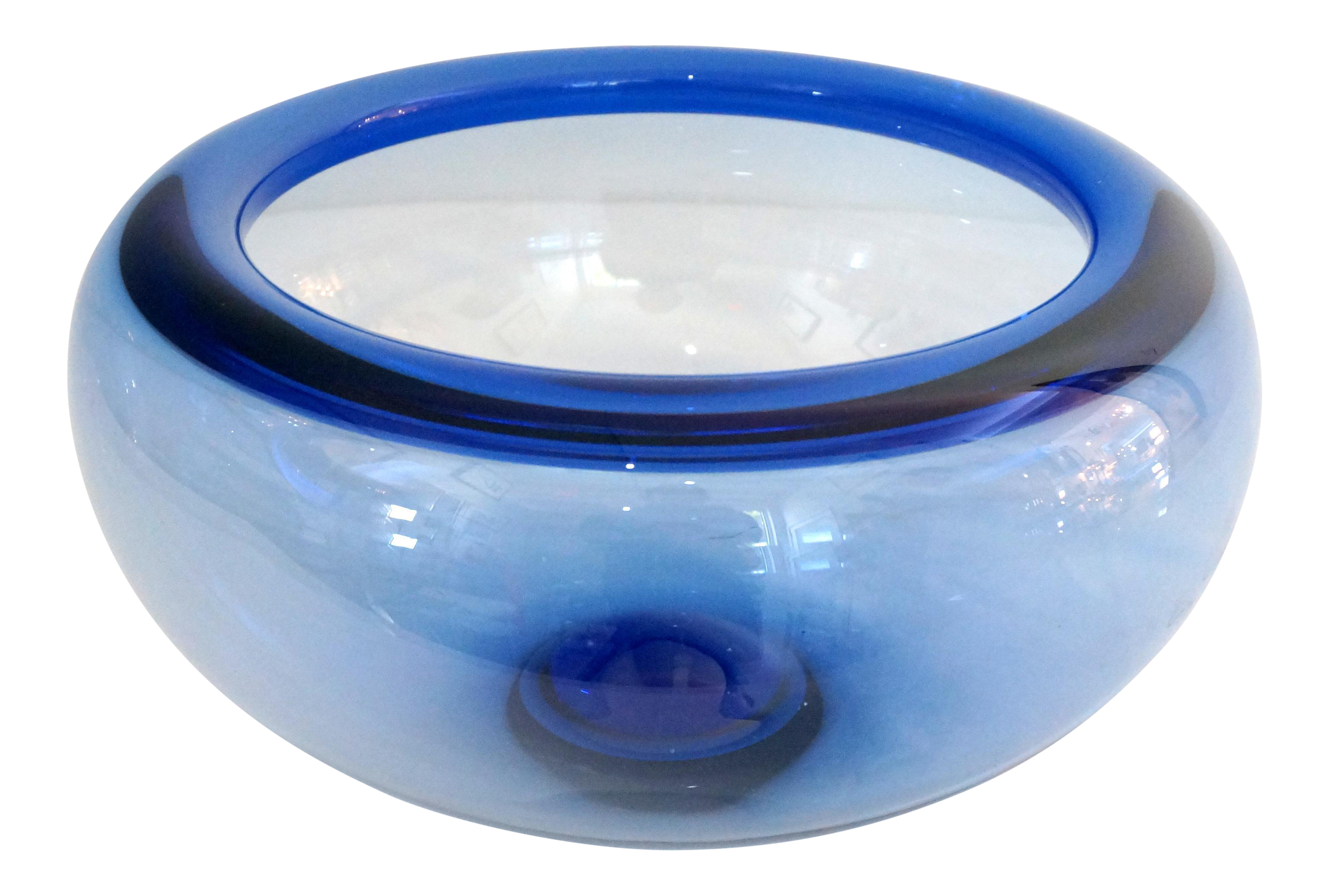 Vintage Blue Art Glass Bowl Chairish