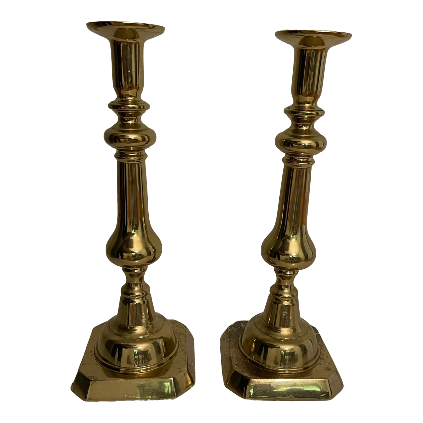 1990s Heavy Weight Brass Candle Holders a Pair Chairish
