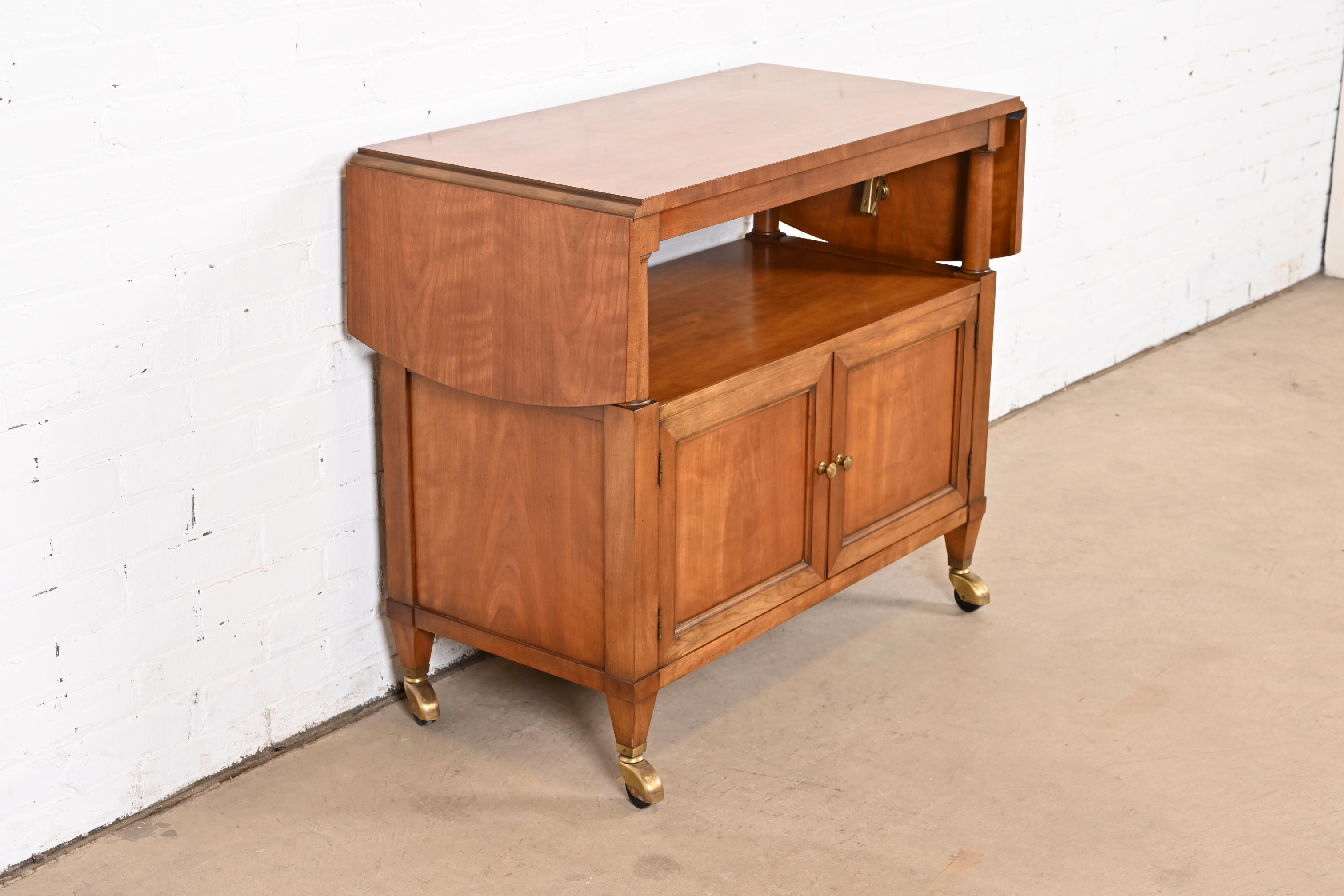 Kindel Furniture French Regency Louis XVI Cherry Wood Rolling