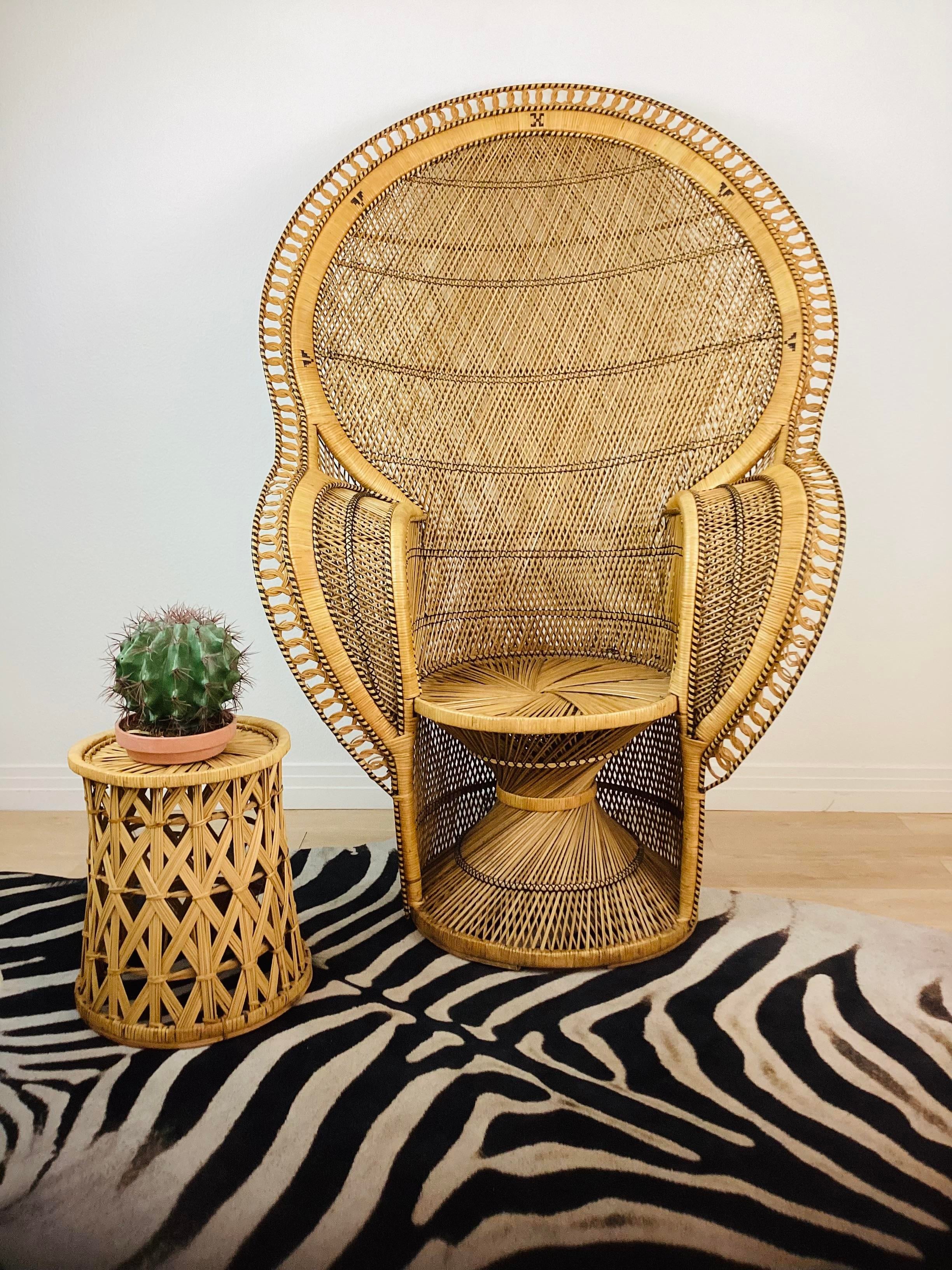 Woven peacock chair sale