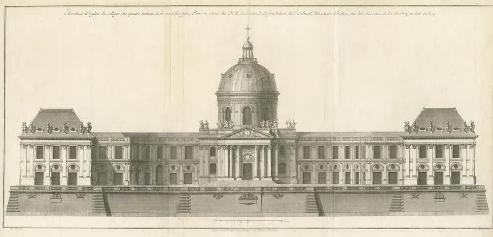 Mariette, Facade of the Collège des Quatre-Nations, 1738, Print