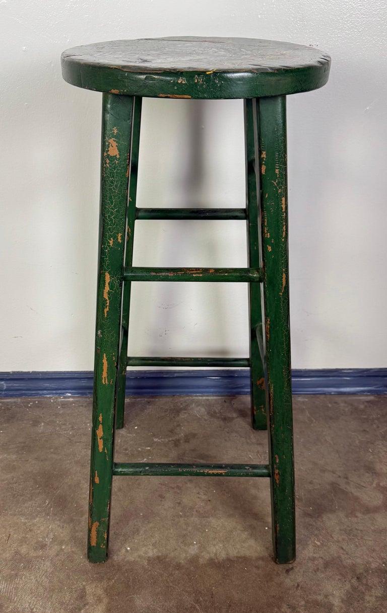 19th Hand Painted Bar Stool W/ Rooster Chairish