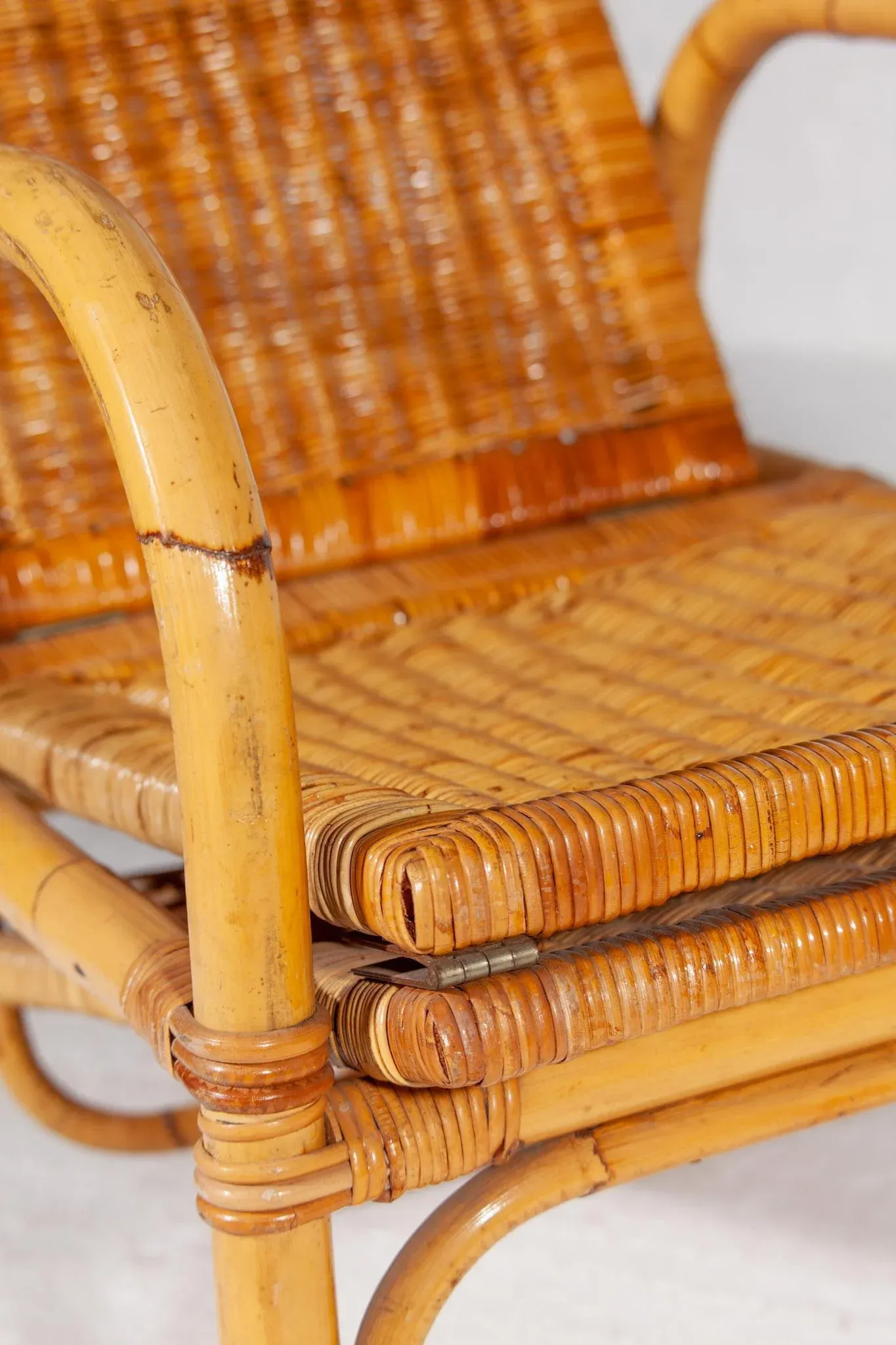 Bamboo & Rattan Easy Chair, Italy, 1960s
