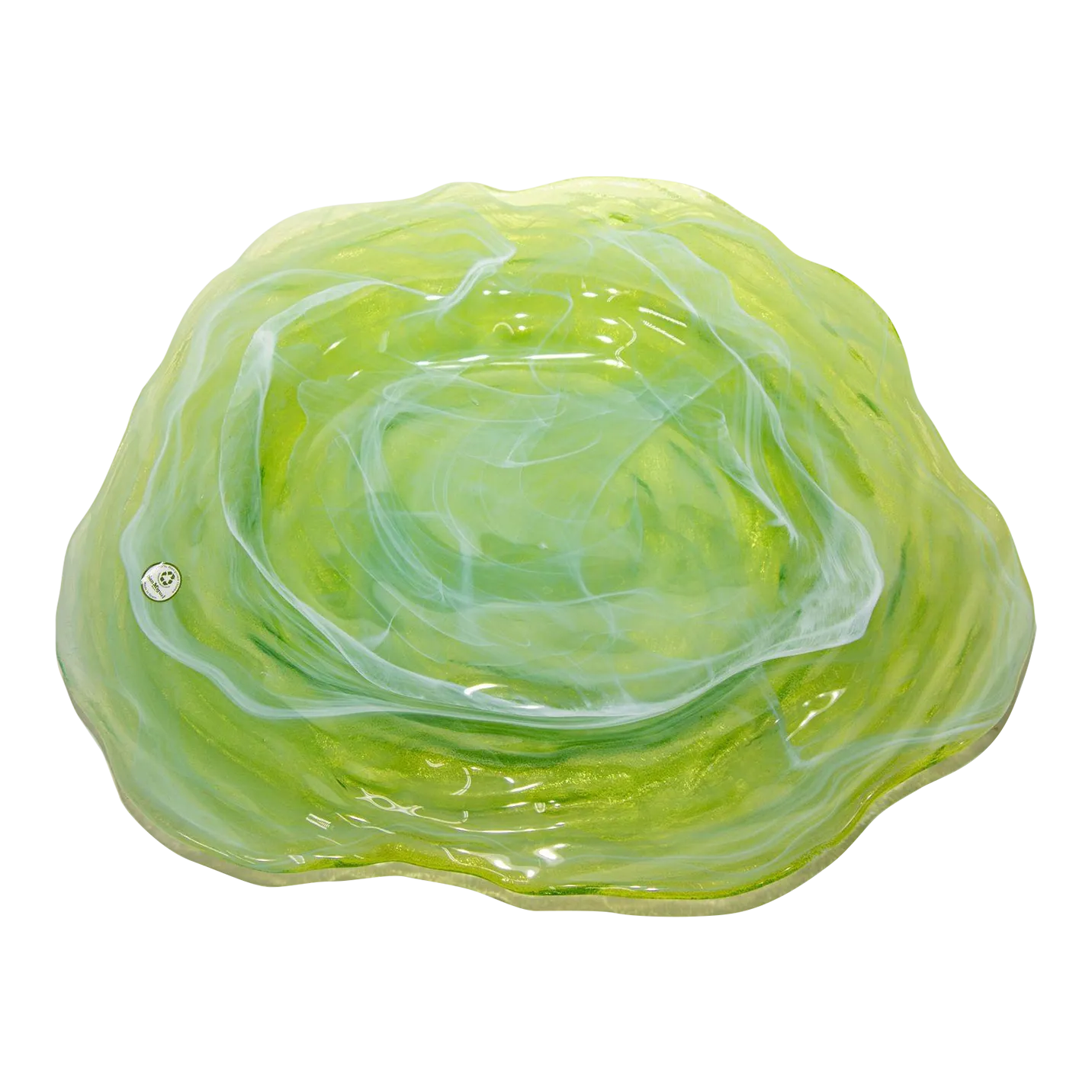 1980 Green Art Glass Platter Made in Spain Chairish
