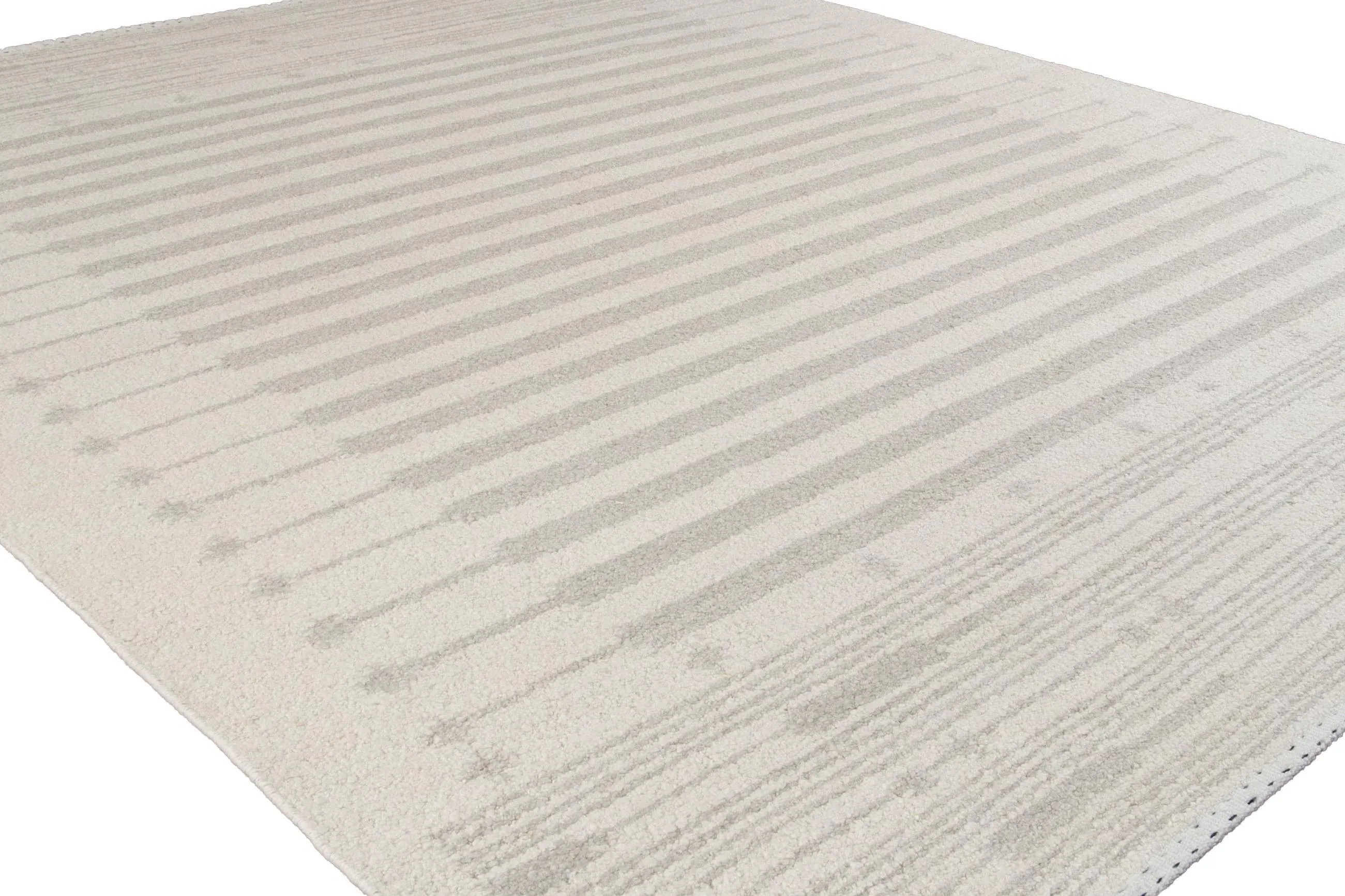 Ivory Modern Moroccan Style Handmade Wool Rug