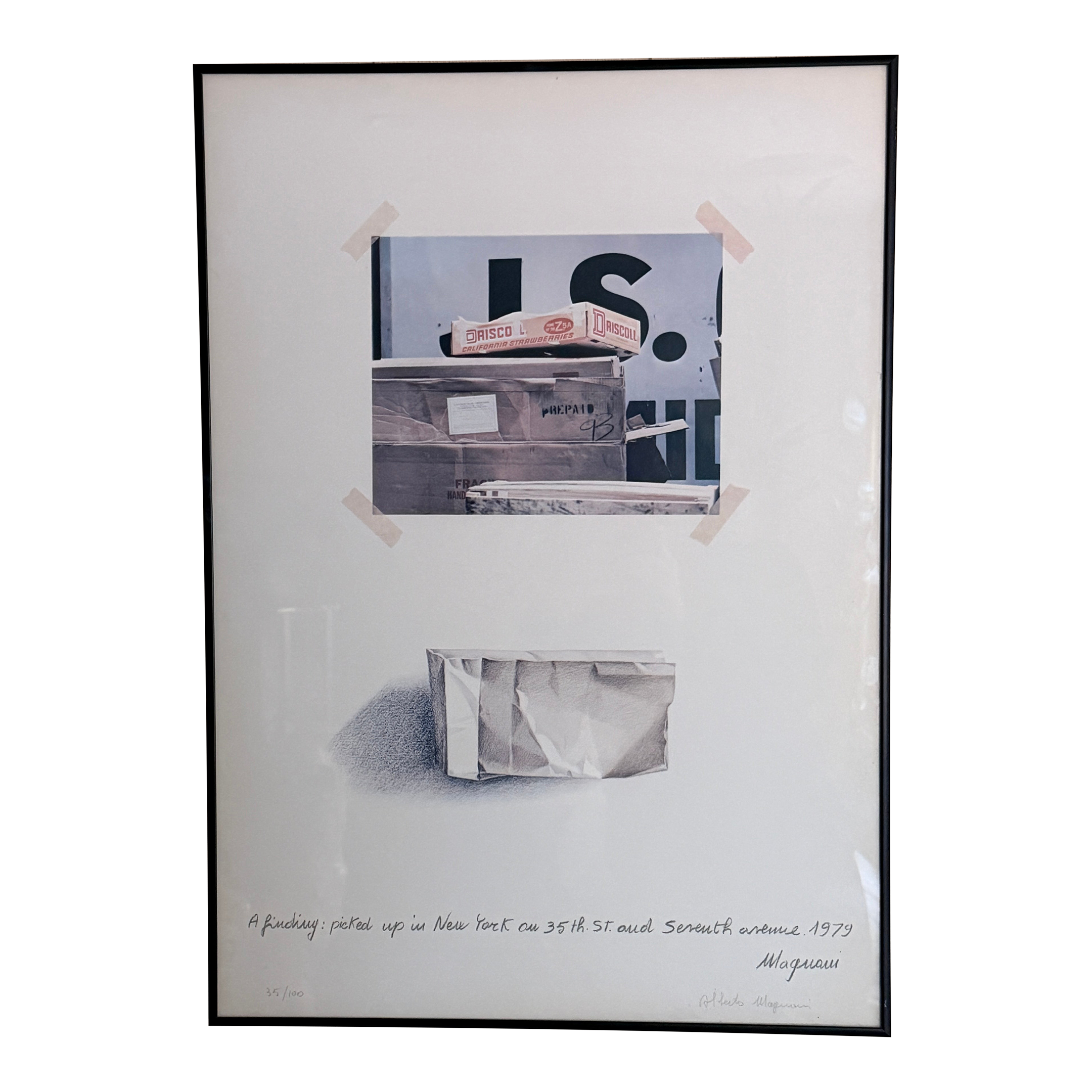 1970s Alberto Magnani Signed and Numbered Print, Framed