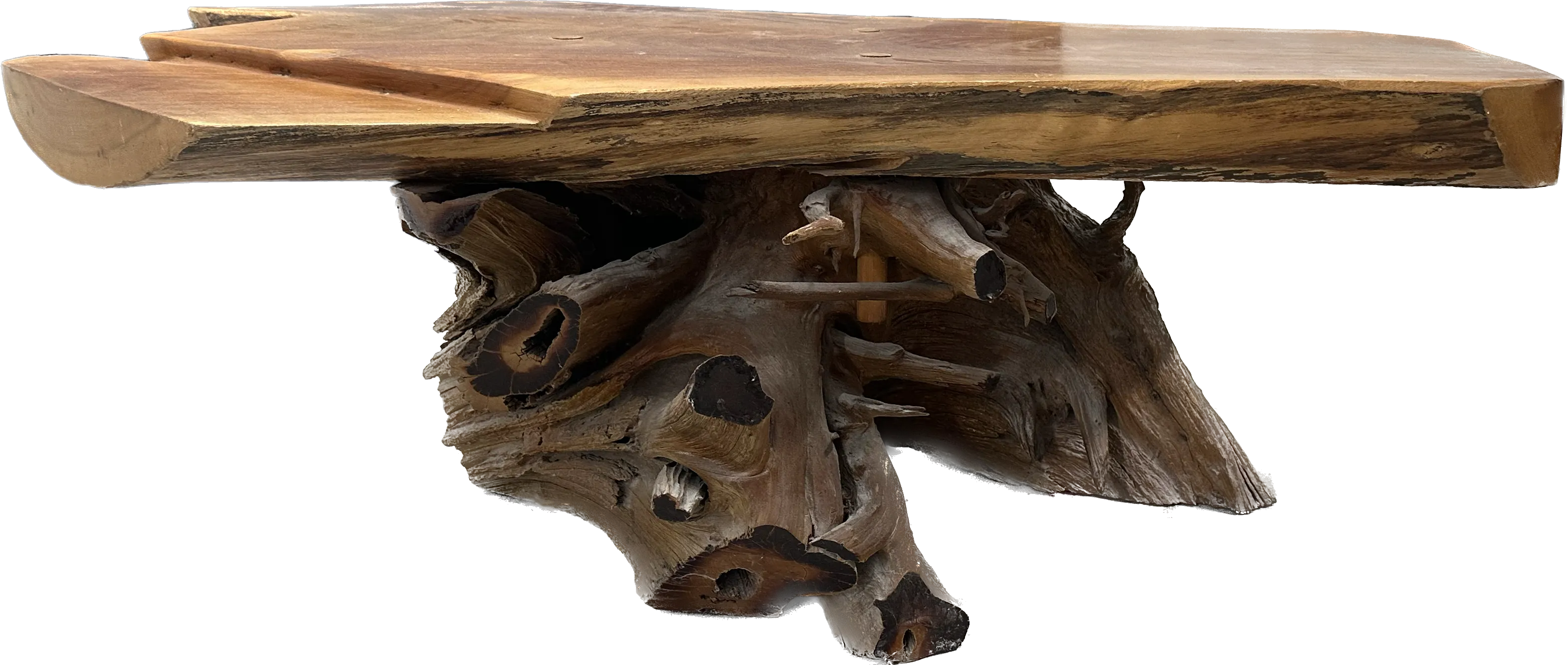 Mid 20th Century Vintage Driftwood Coffee Table, Live Edge