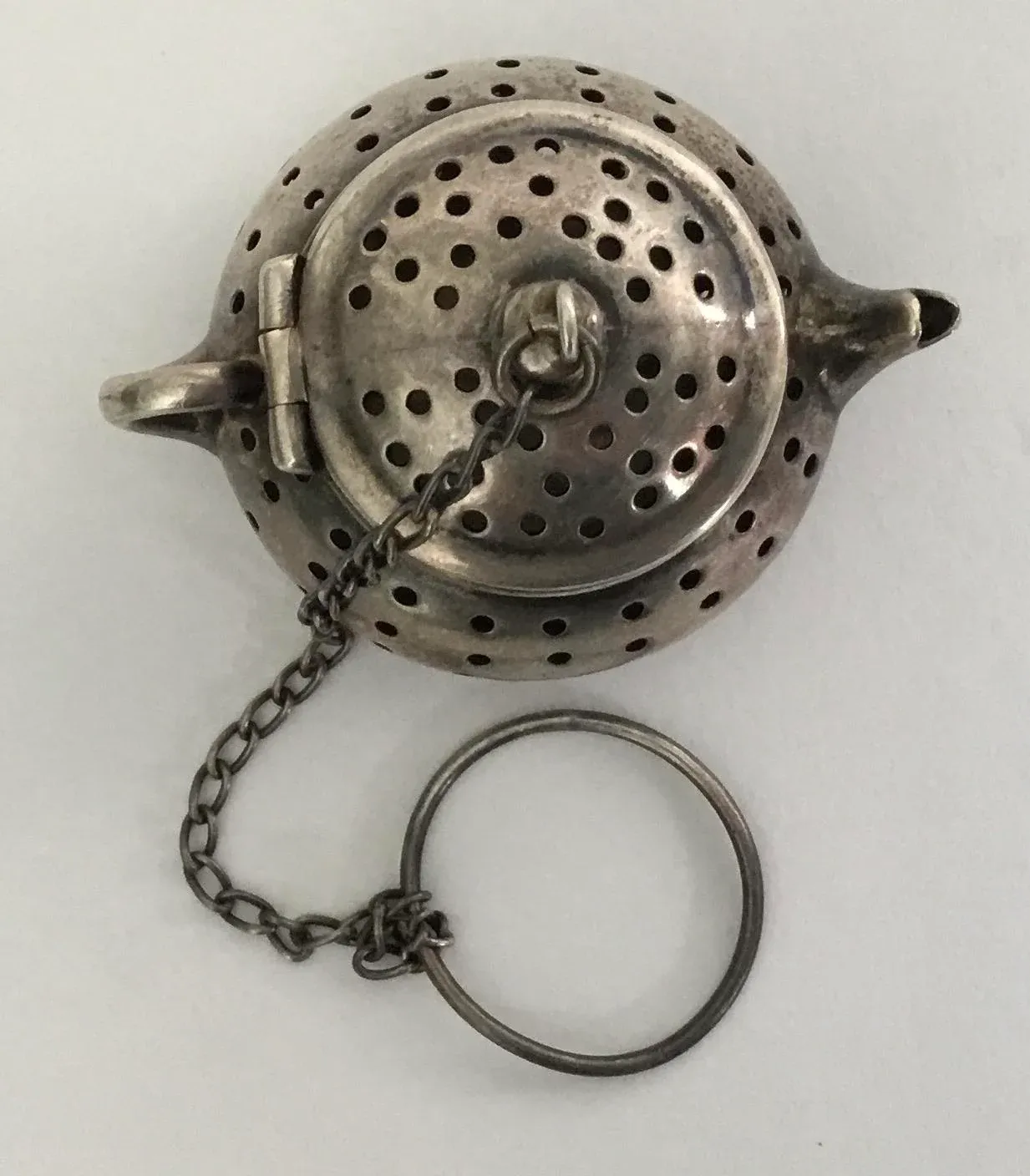 Antique Sterling Silver “ Teapot” Tea Strainer