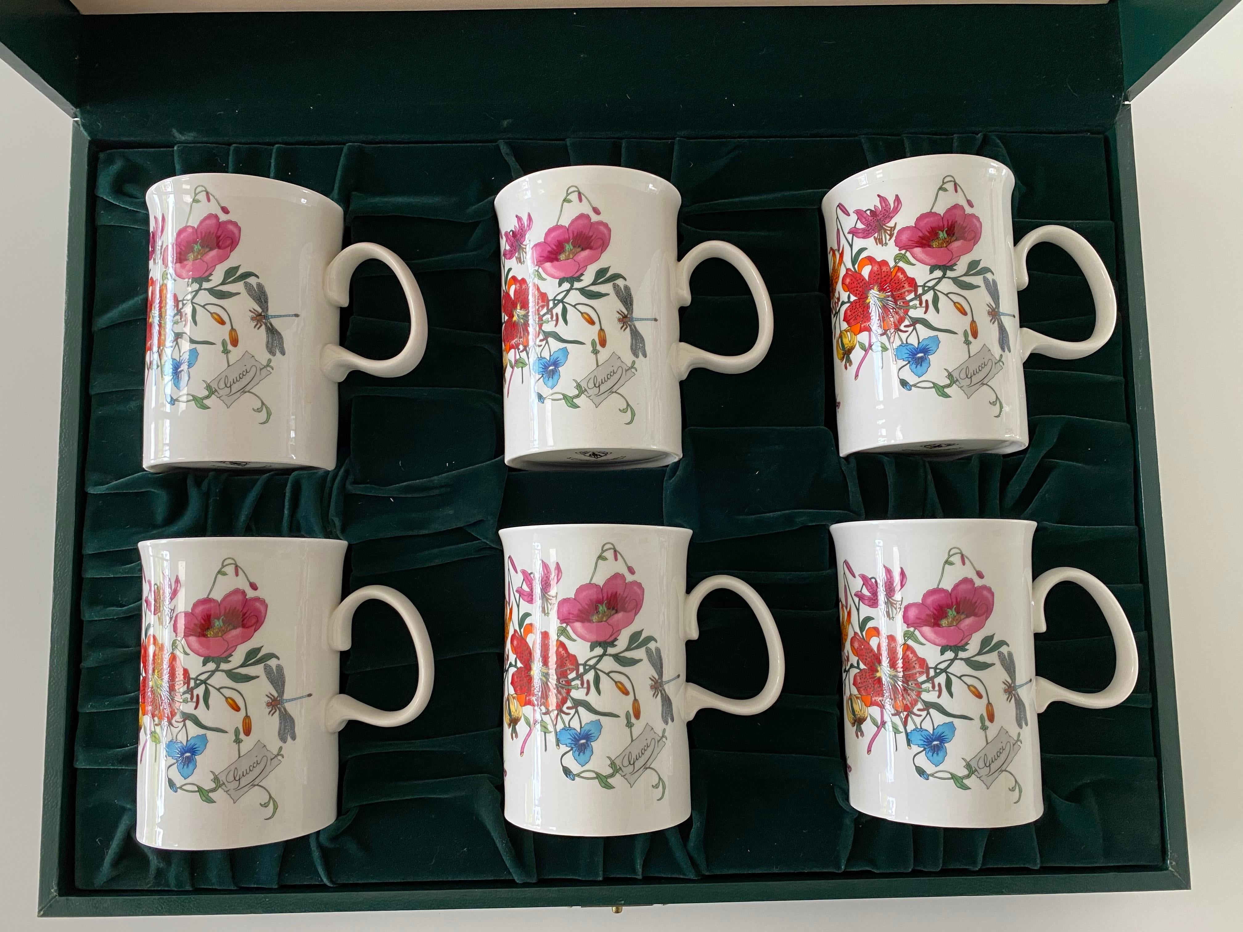 Gucci V Accornero Set/6 Mugs With Box | Chairish