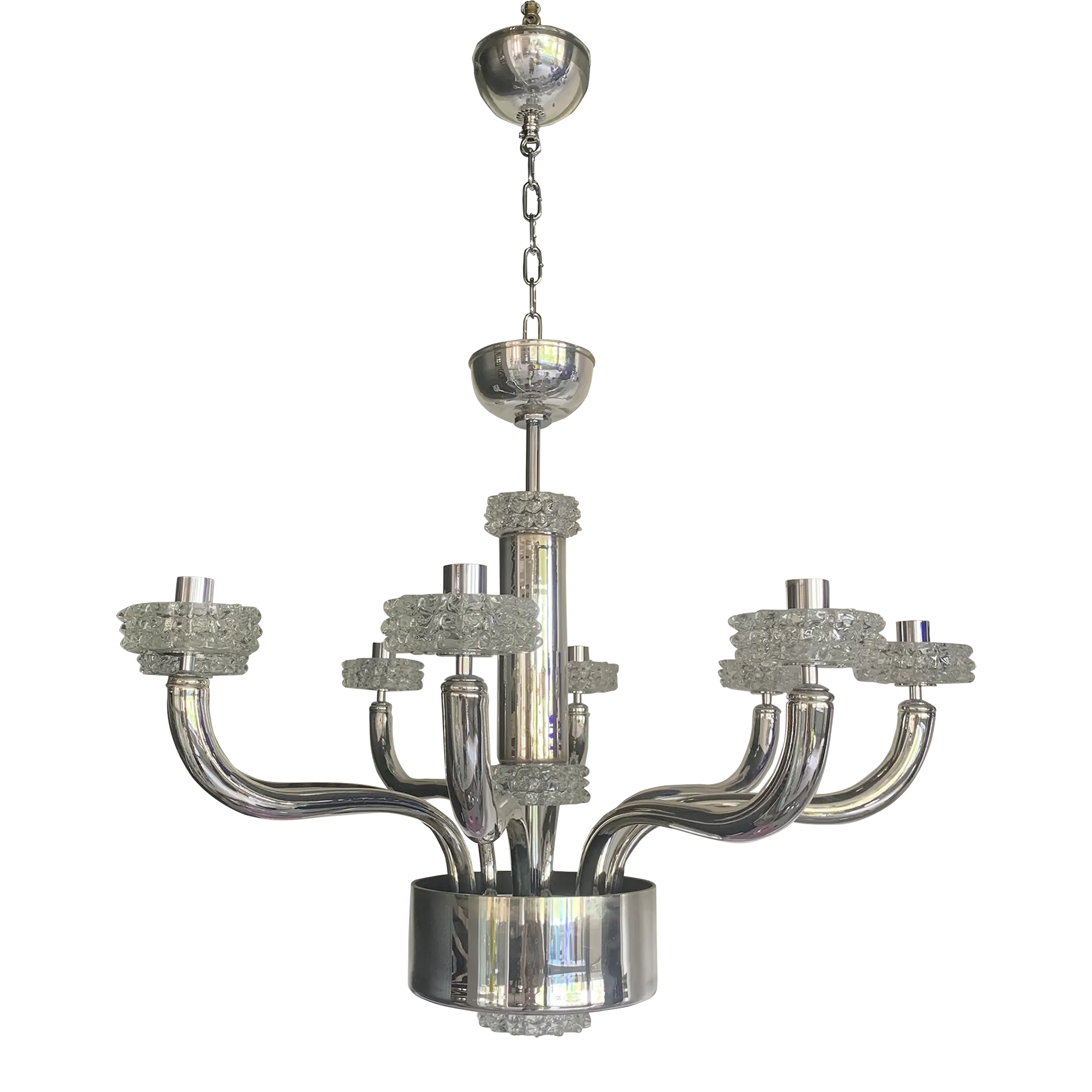 Contemporary Chandelier in Murano Style Glass With 
