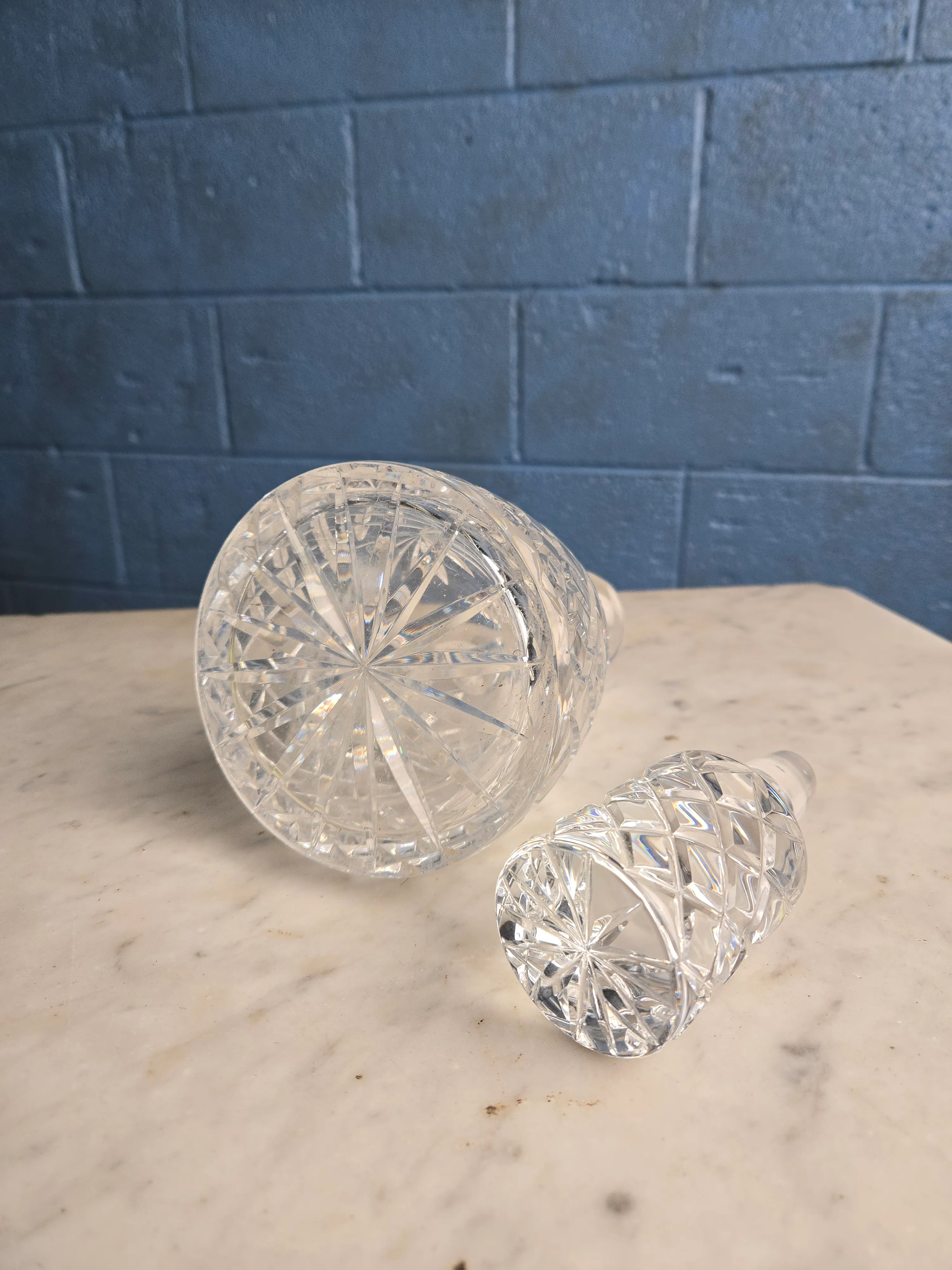 Hand-Blown English Antique Glass Decanter, Circa 1860
