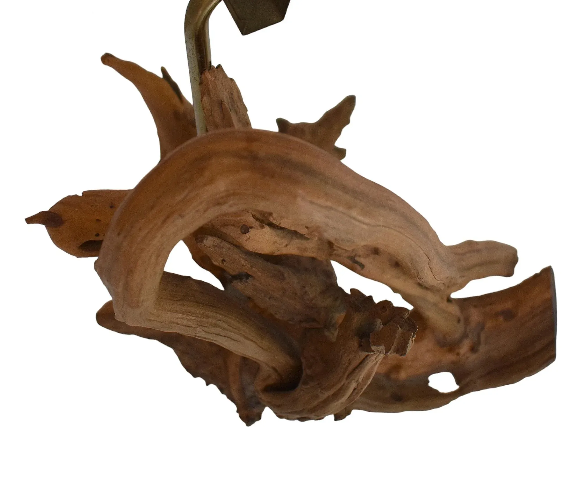 1960s Natural Driftwood Cypress Knee Wooden Table Lamps - Set of