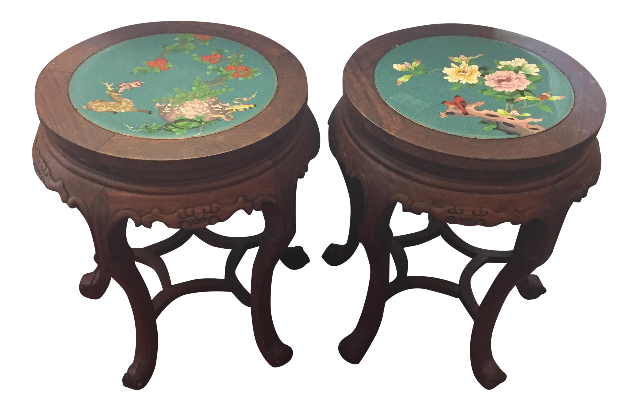 Chinese Enamel Side Tables A Pair Chairish