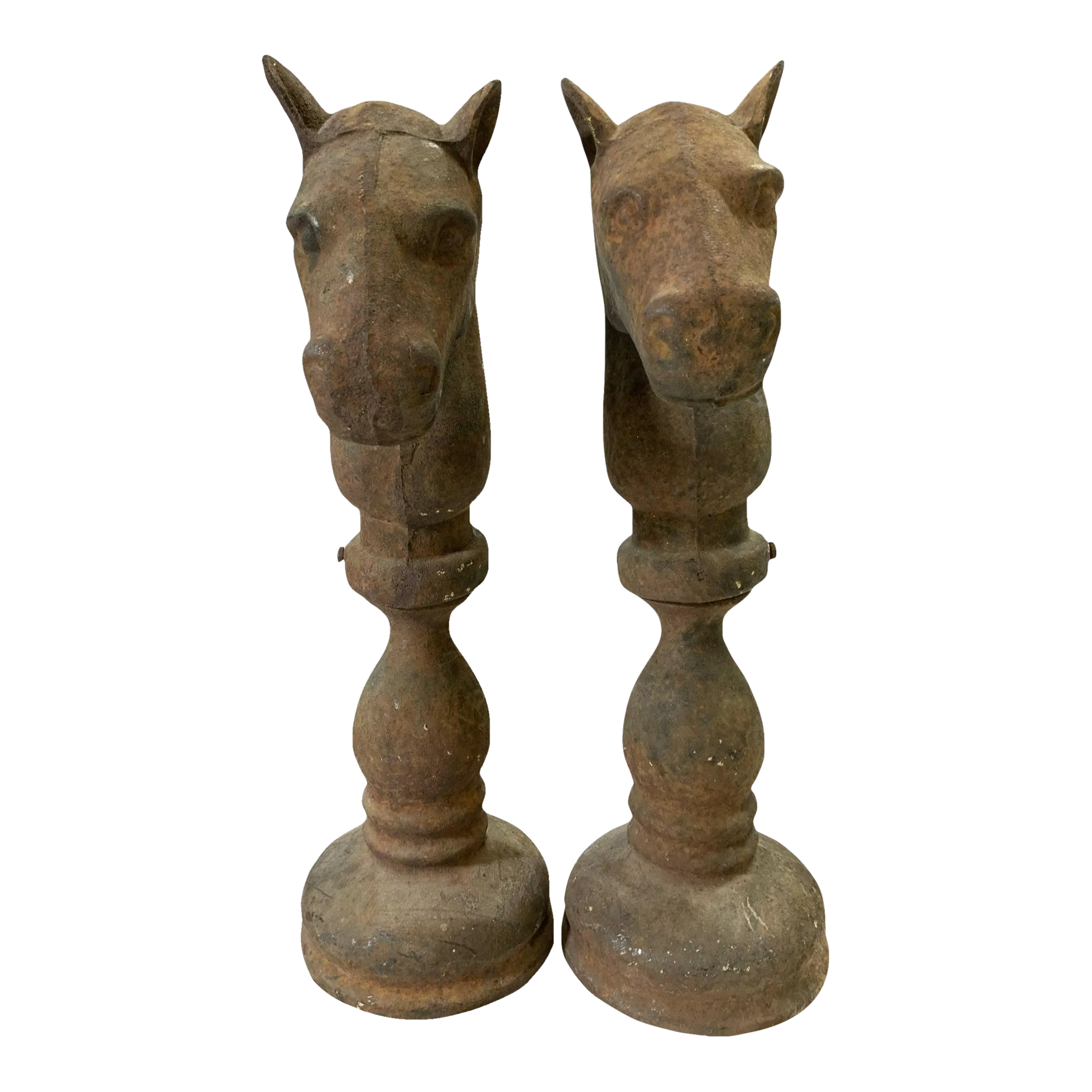 Antique Cast Iron Horse Head Hitching Post Tops. a Pair Chairish